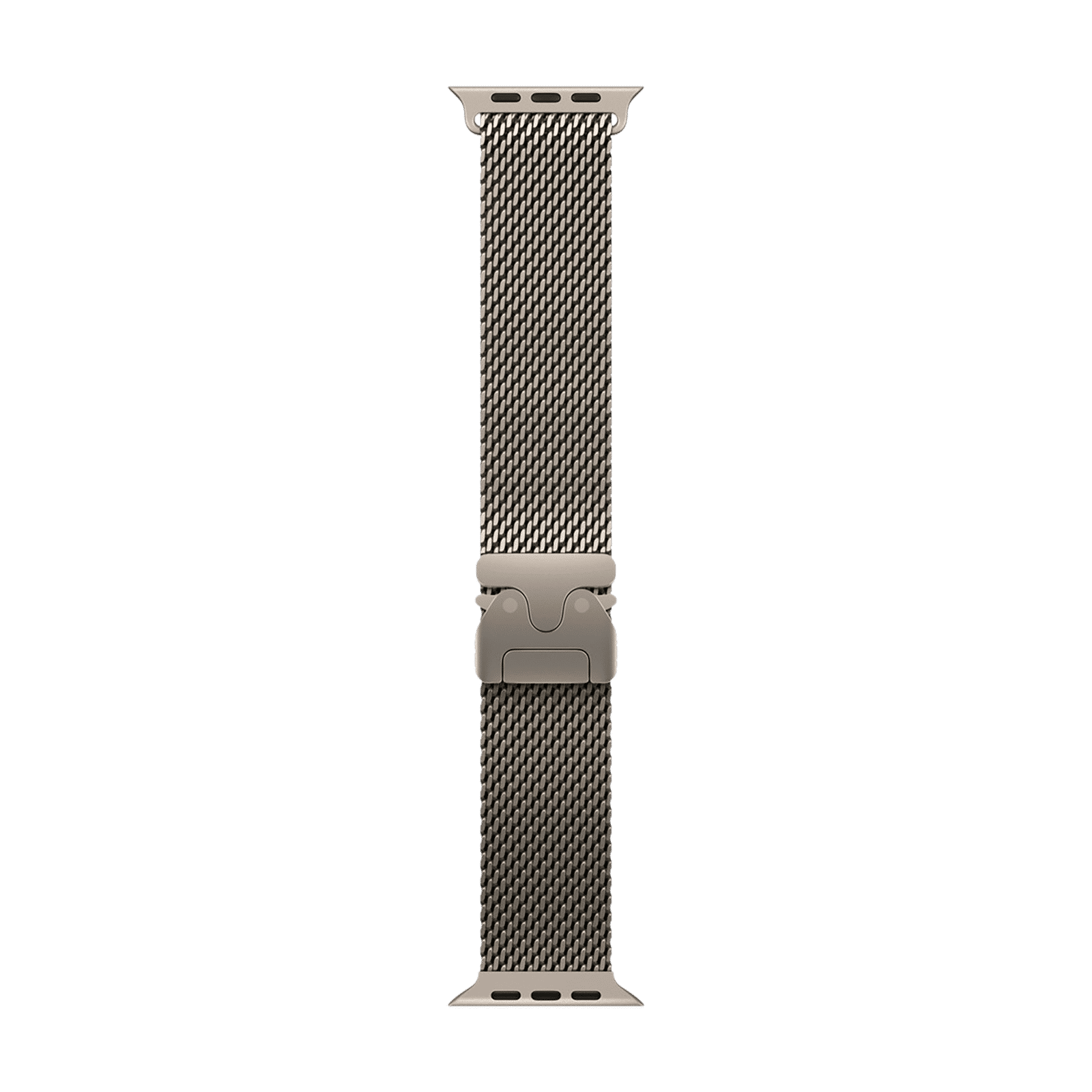 Apple Titanium Milanese Loop for Apple Watch (44mm / 45mm / 46mm / 49mm, Large) (Secure Parachute Style Buckle, Natural)_1