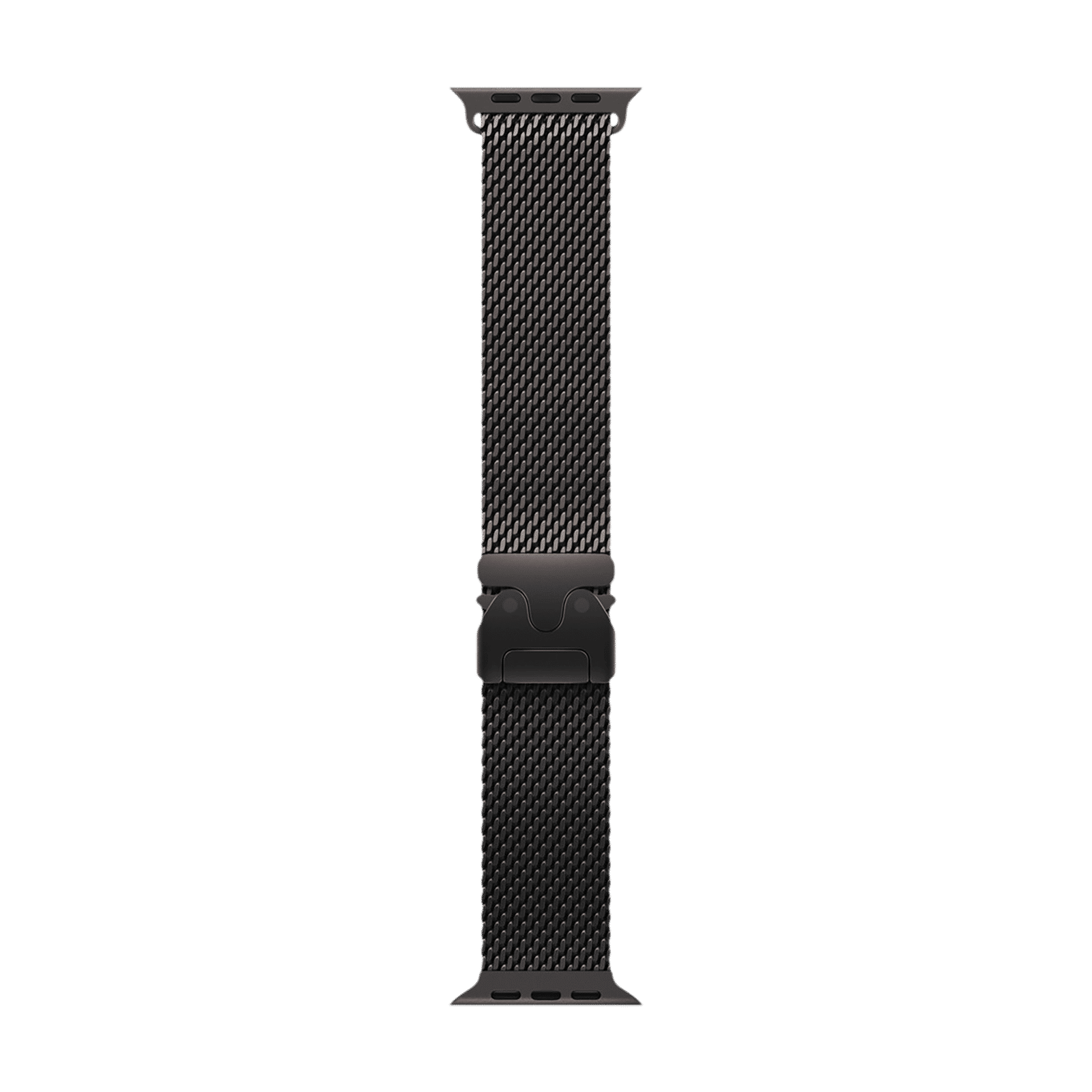 Apple Titanium Milanese Loop for Apple Watch (44mm / 45mm / 46mm / 49mm, Small) (Secure Parachute Style Buckle, Black)_1