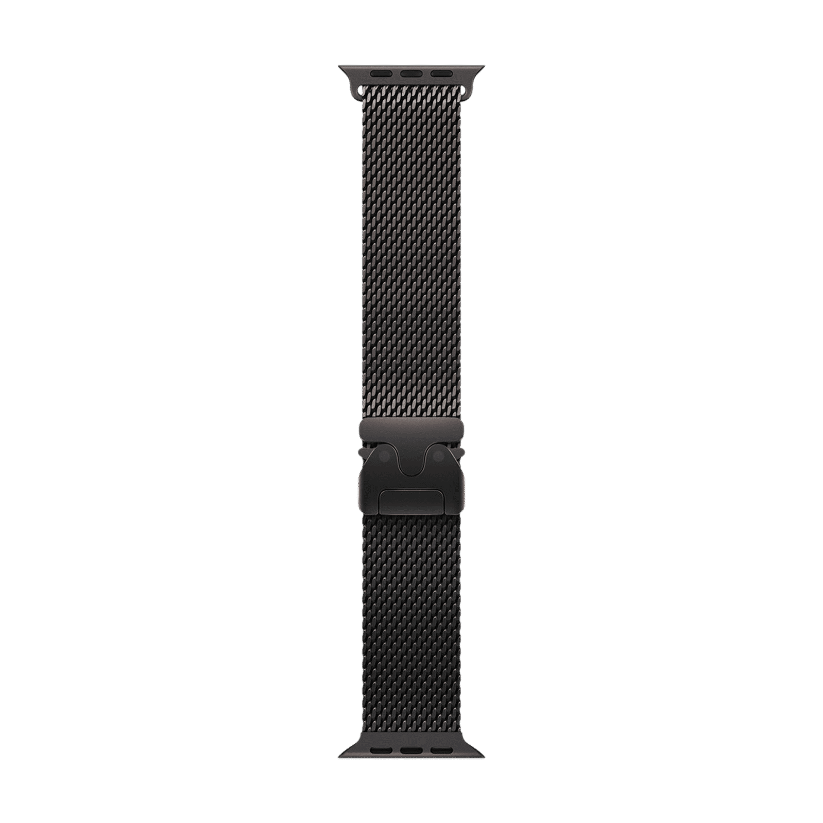 Apple Titanium Milanese Loop for Apple Watch (44mm / 45mm / 46mm / 49mm, Large) (Secure Parachute Style Buckle, Black)_1