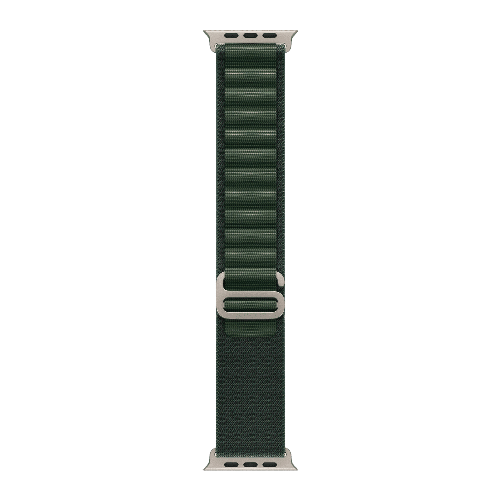Apple Spandex, Polyester & Natural Titanium Alpine Loop for Apple Watch (44mm / 45mm / 46mm / 49mm, Small) (Corrosion Resistant, Dark Green)_1