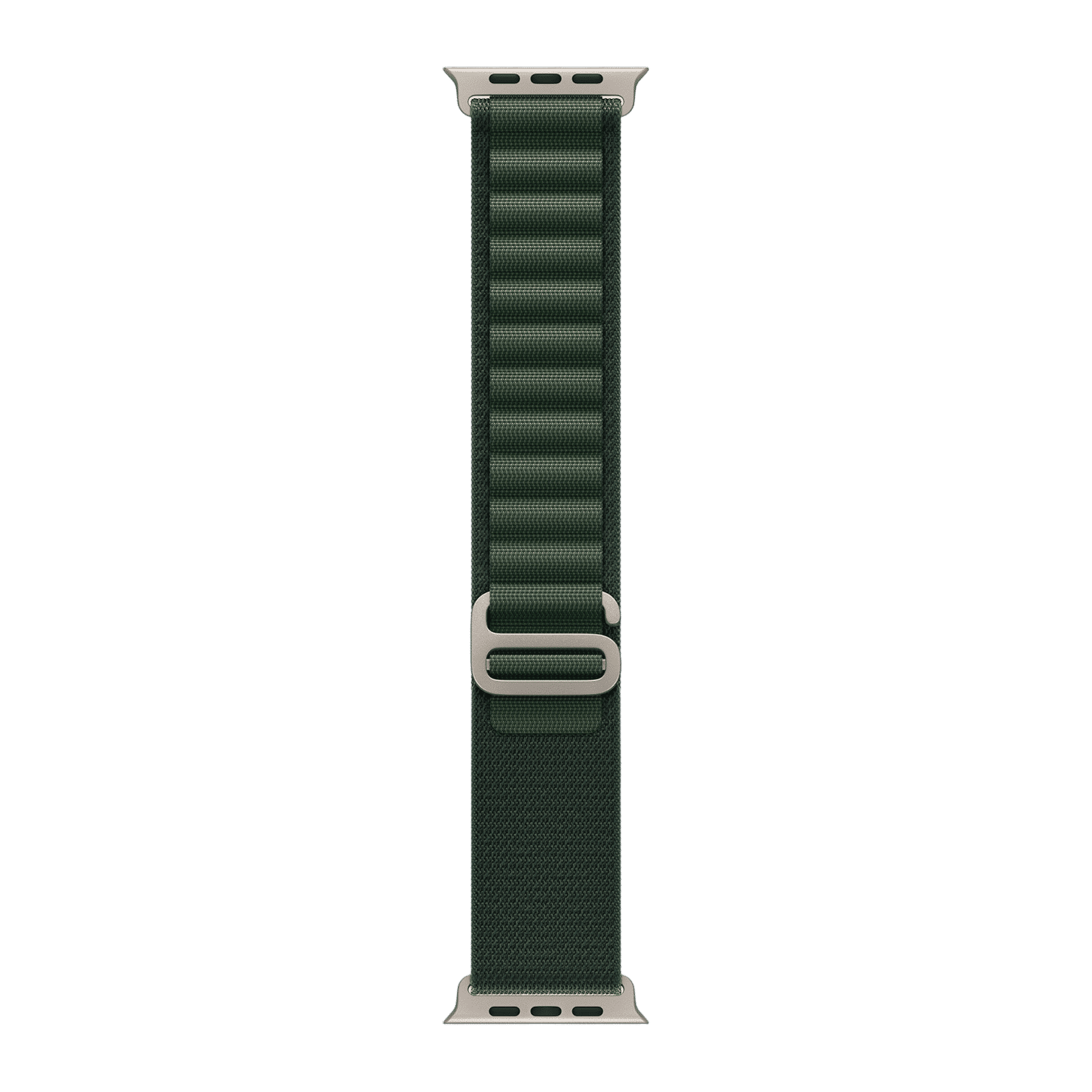 Apple Spandex, Polyester & Natural Titanium Alpine Loop for Apple Watch (44mm / 45mm / 46mm / 49mm, Medium) (Corrosion Resistant, Dark Green)_1