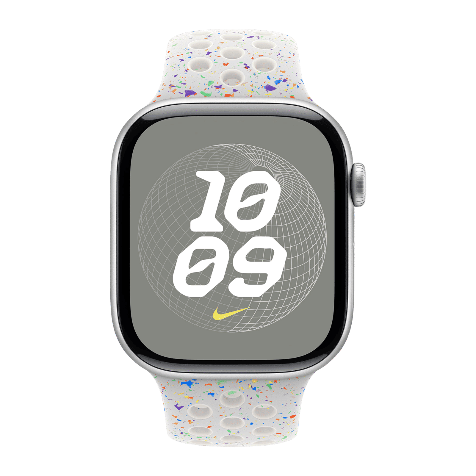 Apple Aluminium & Fluoroelastomer Nike Sport Band for Apple Watch (44mm / 45mm / 46mm / 49mm, S/M) (Durable & Strong, Pure Platinum)_3