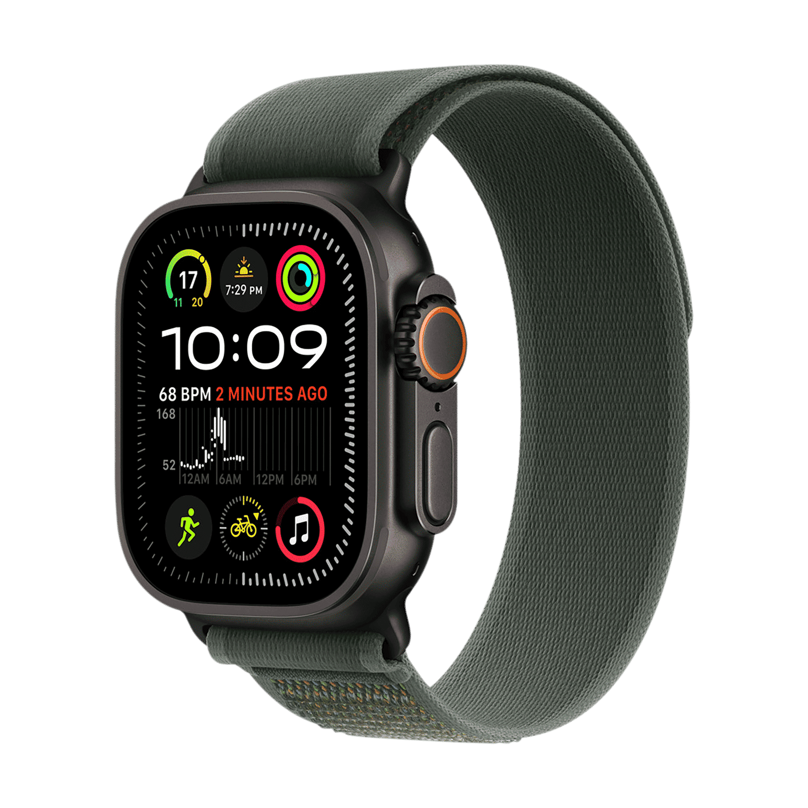 Apple Trail Polyester, Spandex, Nylon & Black Titanium Trail Loop for Apple Watch (44mm / 45mm / 46mm / 49mm, S/M) (Ultra-Thin, Green)_2