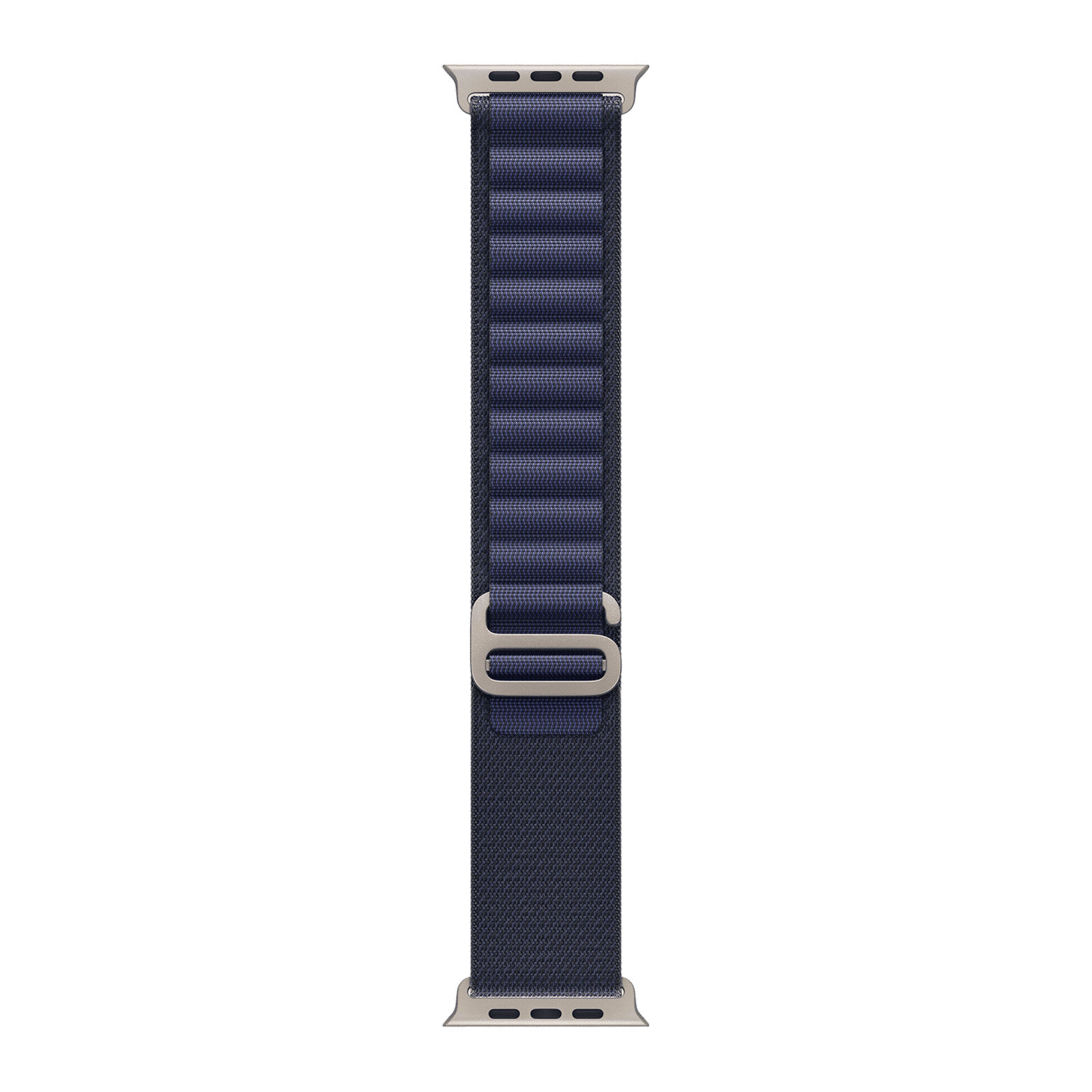 Apple Spandex, Polyester & Natural Titanium Alpine Loop for Apple Watch (44mm / 45mm / 46mm / 49mm, Medium) (Corrosion Resistant, Navy)_1
