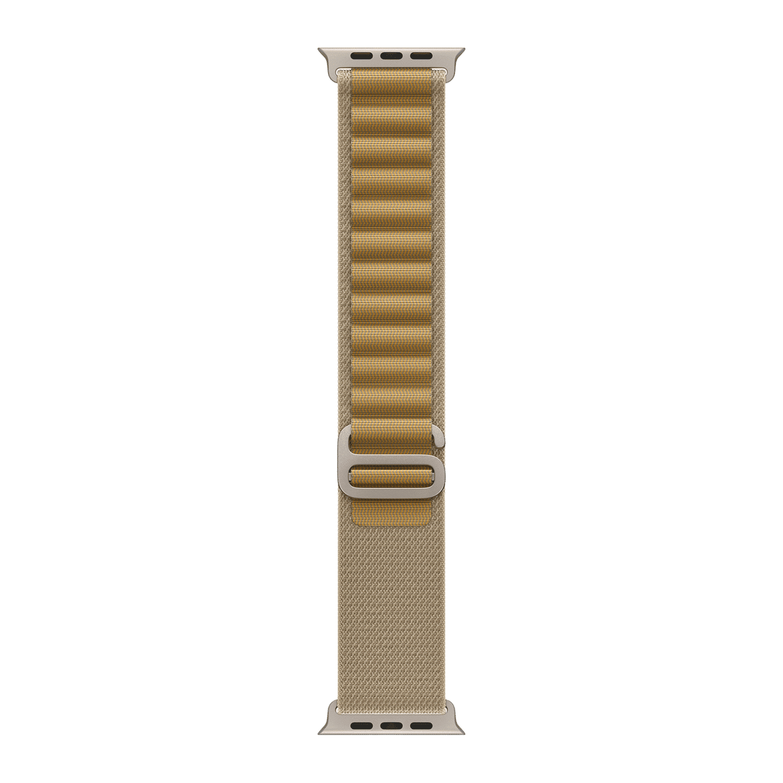 Apple Spandex, Polyester & Natural Titanium Alpine Loop for Apple Watch (44mm / 45mm / 46mm / 49mm, Medium) (Corrosion Resistant, Tan)_1