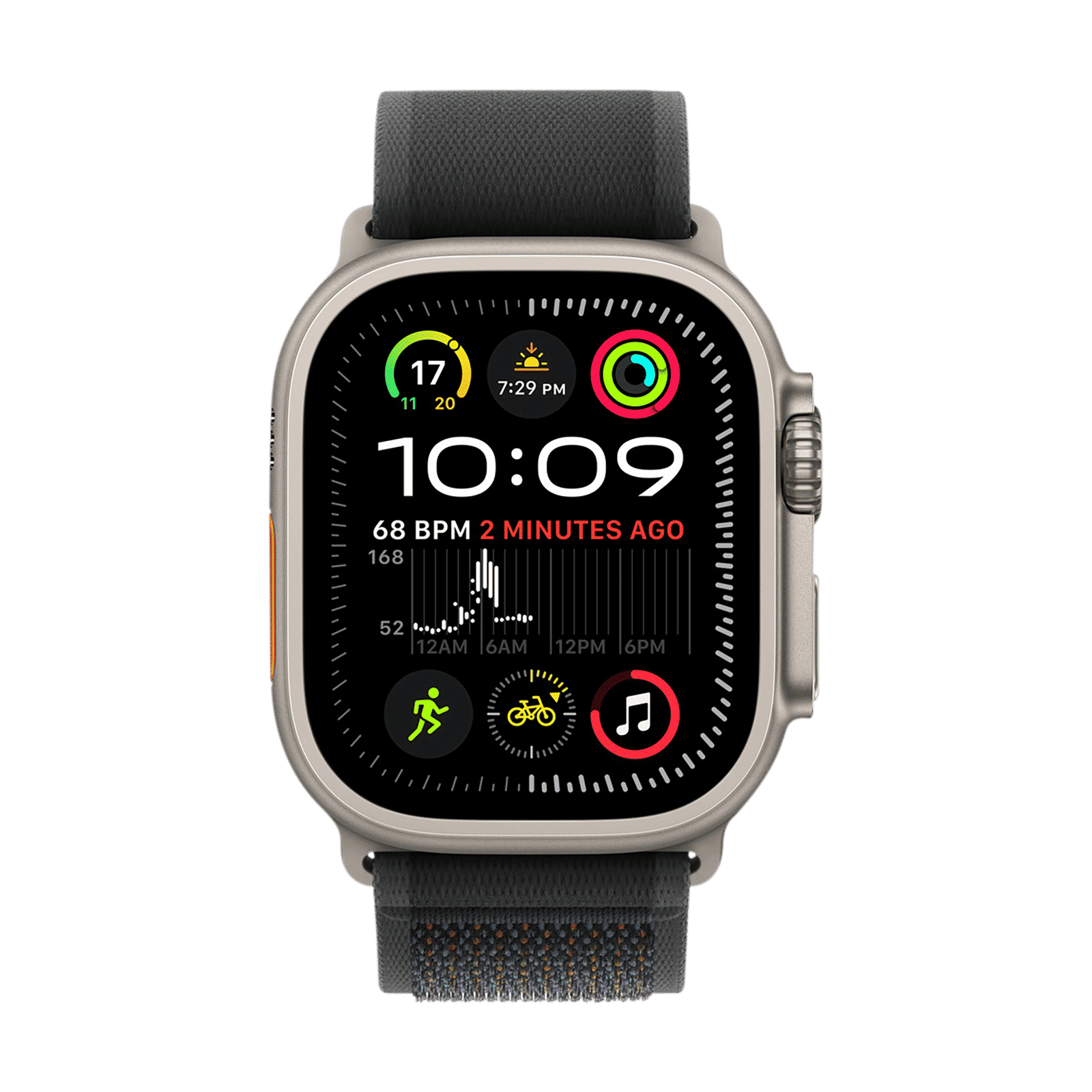 Apple Trail Polyester, Spandex, Nylon & Natural Titanium Trail Loop for Apple Watch (44mm / 45mm / 46mm / 49mm, M/L) (Ultra-Thin, Black) Apple Trail Polyester, Spandex, Nylon & Natural Titanium Trail Loop for Apple Watch (44mm / 45mm / 46mm / 49mm, M/L) (Ultra-Thin, Black)_3