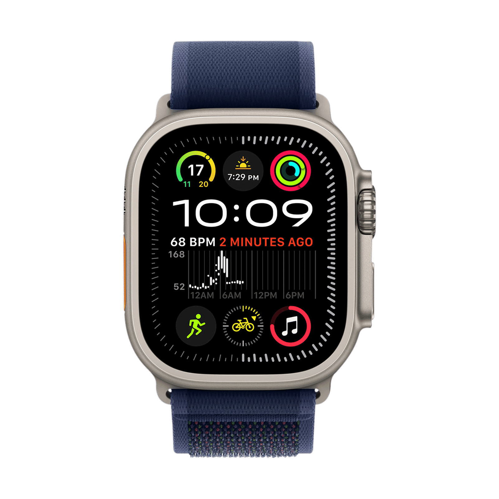 Apple Trail Polyester, Spandex, Nylon & Natural Titanium Trail Loop for Apple Watch (44mm / 45mm / 46mm / 49mm, S/M) (Ultra-Thin, Blue)_3