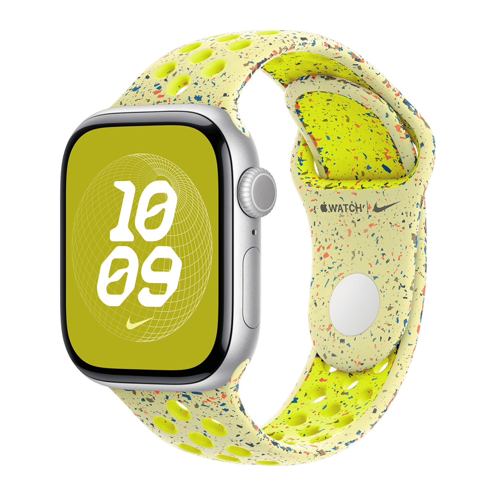 Apple Aluminium & Fluoroelastomer Nike Sport Band for Apple Watch (38mm / 40mm / 41mm / 42mm, M/L) (Durable & Strong, Volt Splash)_2
