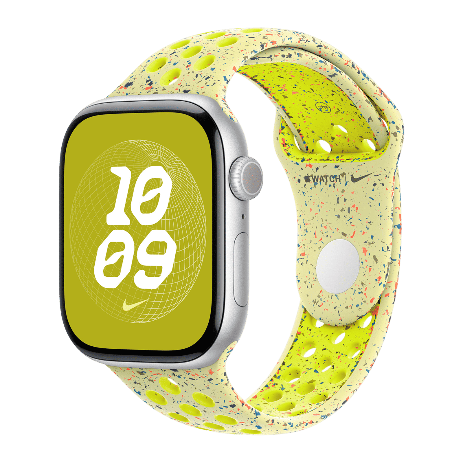 Apple Aluminium & Fluoroelastomer Nike Sport Band for Apple Watch (44mm / 45mm / 46mm / 49mm, S/M) (Durable & Strong, Volt Splash) Apple Aluminium & Fluoroelastomer Nike Sport Band for Apple Watch (44mm / 45mm / 46mm / 49mm, S/M) (Durable & Strong, Volt Splash)_2
