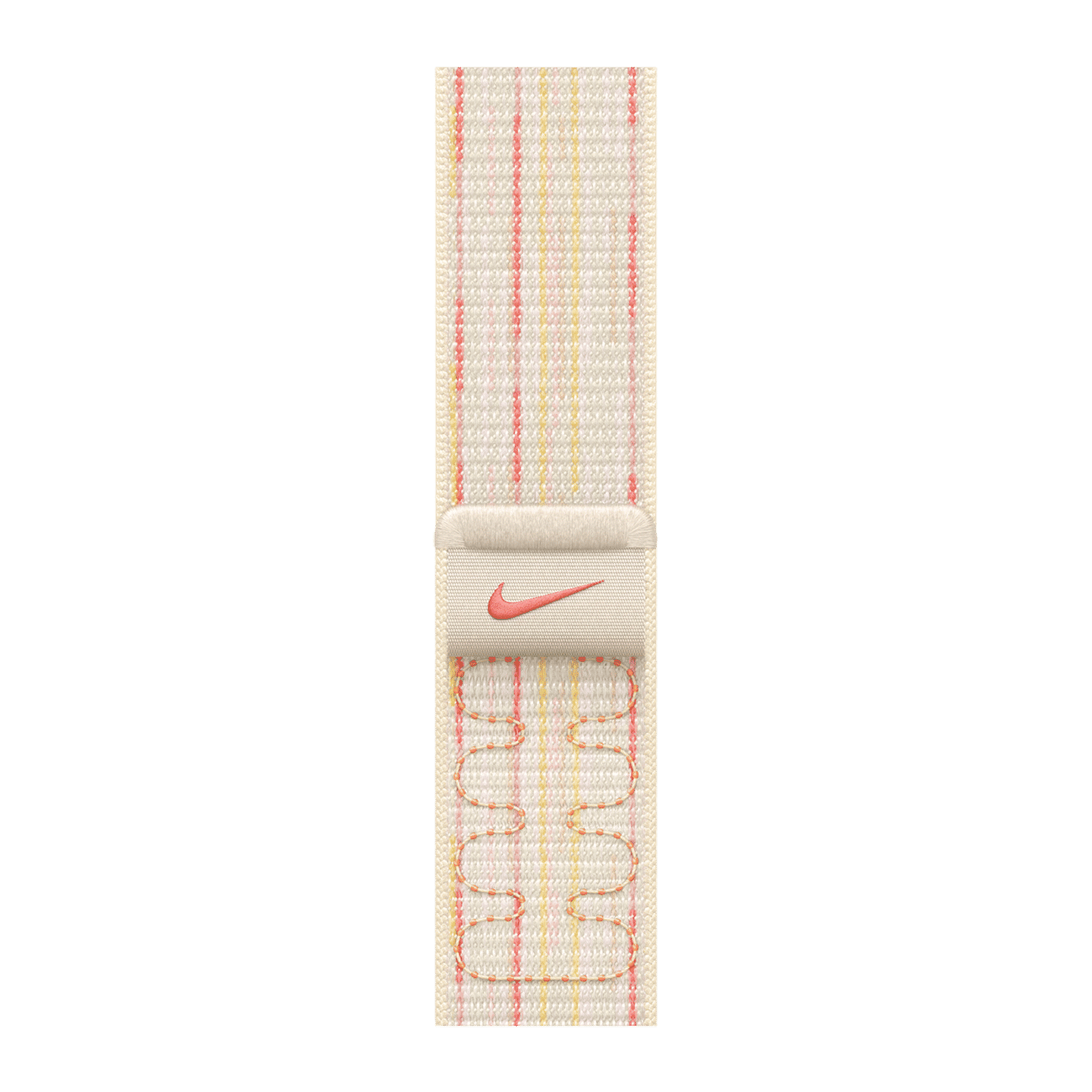 Apple Woven Nylon Nike Sport Loop for Apple Watch (44mm / 45mm / 46mm / 49mm) (Hook-and-Loop Fastener, Starlight & Pink)_1