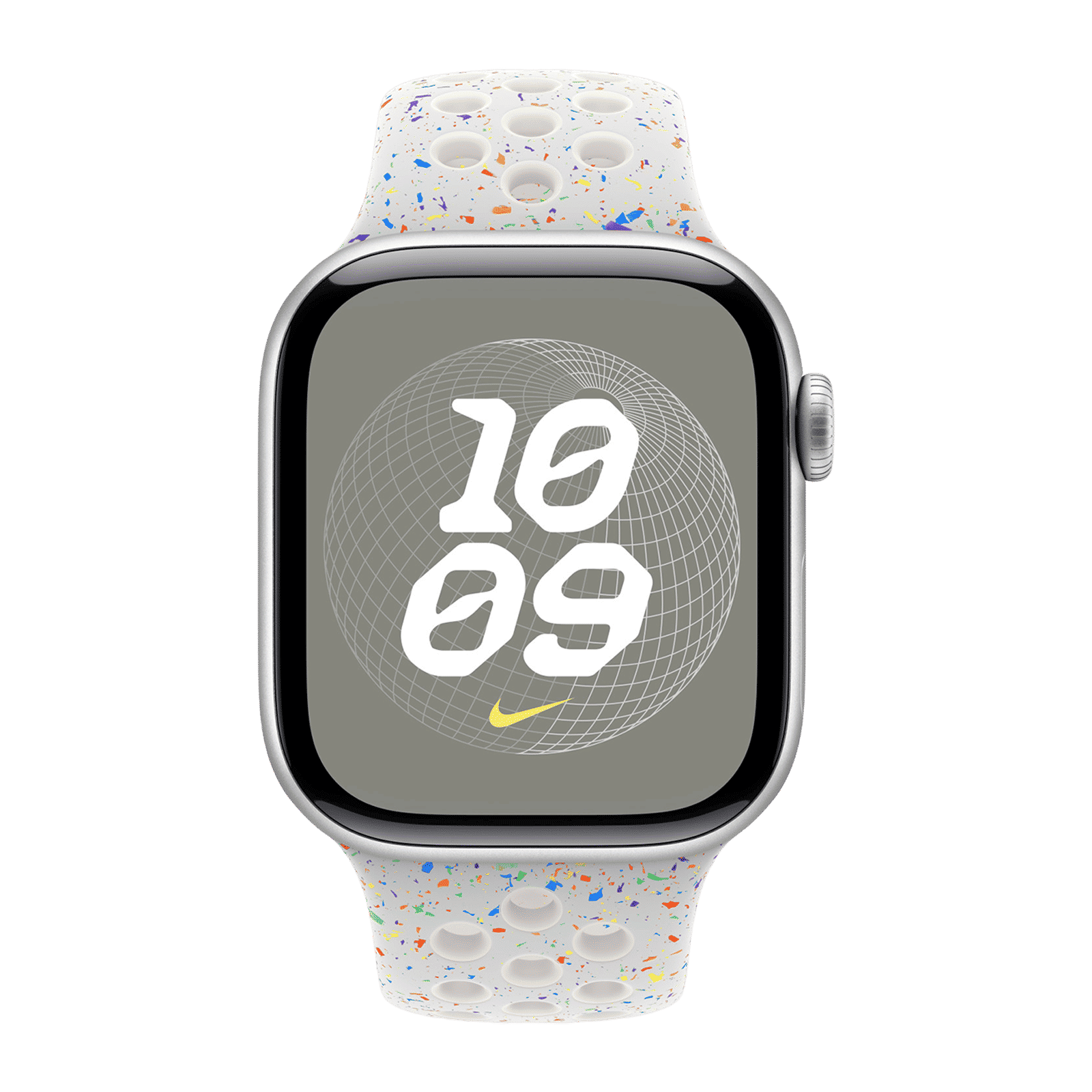 Apple Aluminium & Fluoroelastomer Nike Sport Band for Apple Watch (38mm / 40mm / 41mm / 42mm, M/L) (Durable & Strong, Pure Platinum)_3