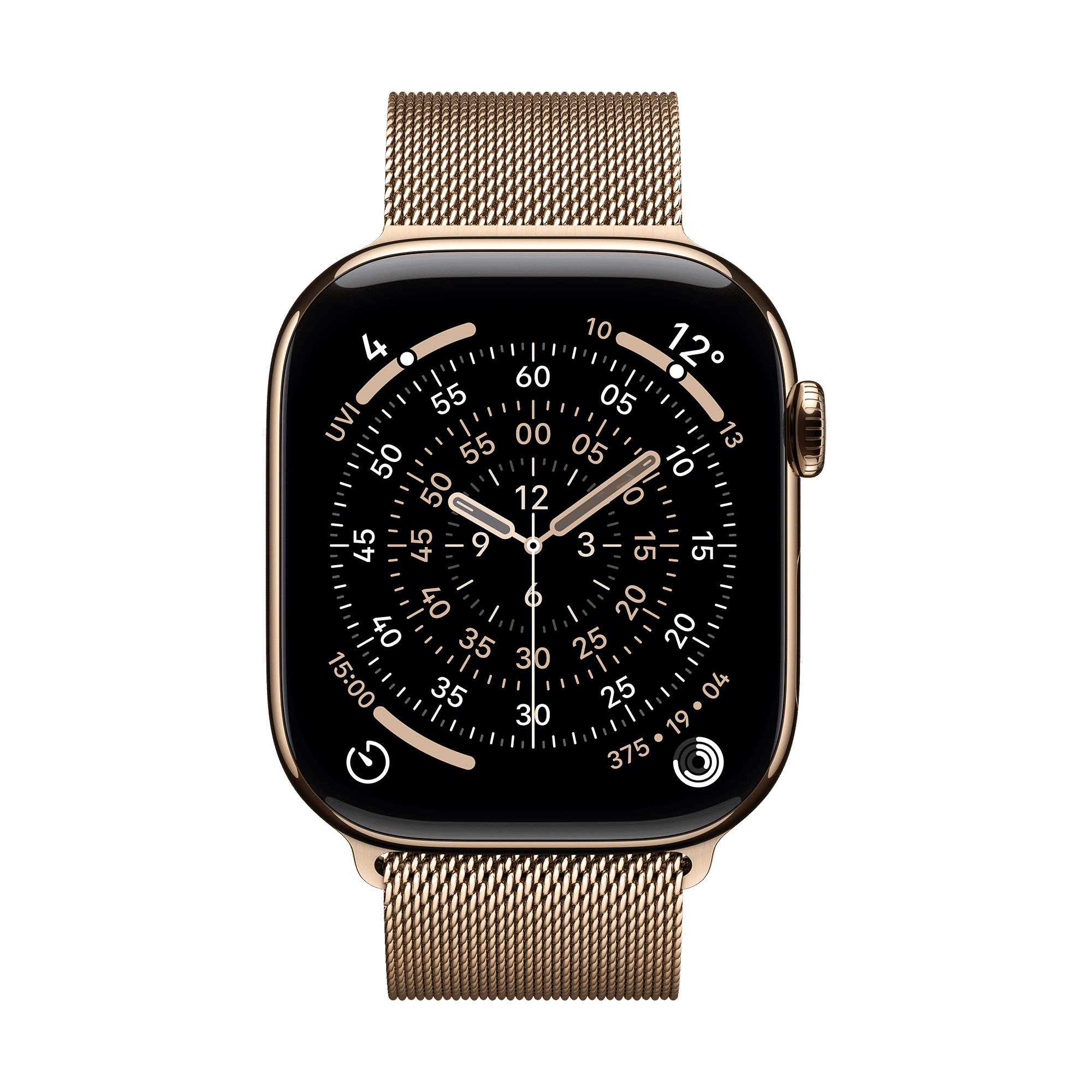 Apple Stainless Steel Milanese Loop for Apple (44mm / 45mm / 46mm / 49mm, S/M) (Physical Vapour Deposition Layer, Gold)_3