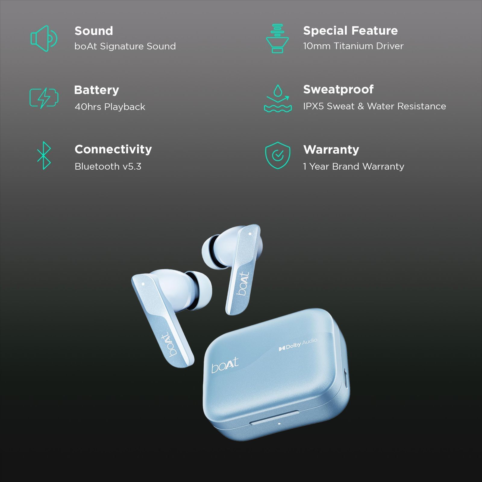boAt Airdopes 800 TWS Earbuds with Environmental Noise Cancellation (IPX5 Water Resistant, ASAP Charge, Interstellar Blue)_3
