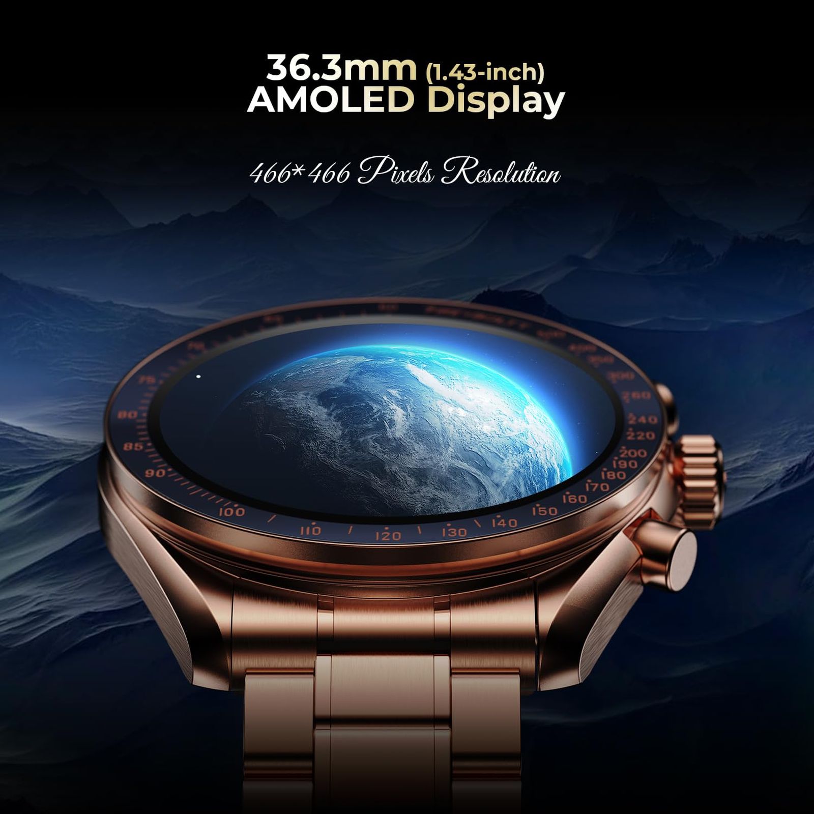 FIRE-BOLTT Moonwatch Smartwatch with Bluetooth Calling (36.3mm AMOLED Display, IP67 Water Resistant, Rose Gold Strap)_8