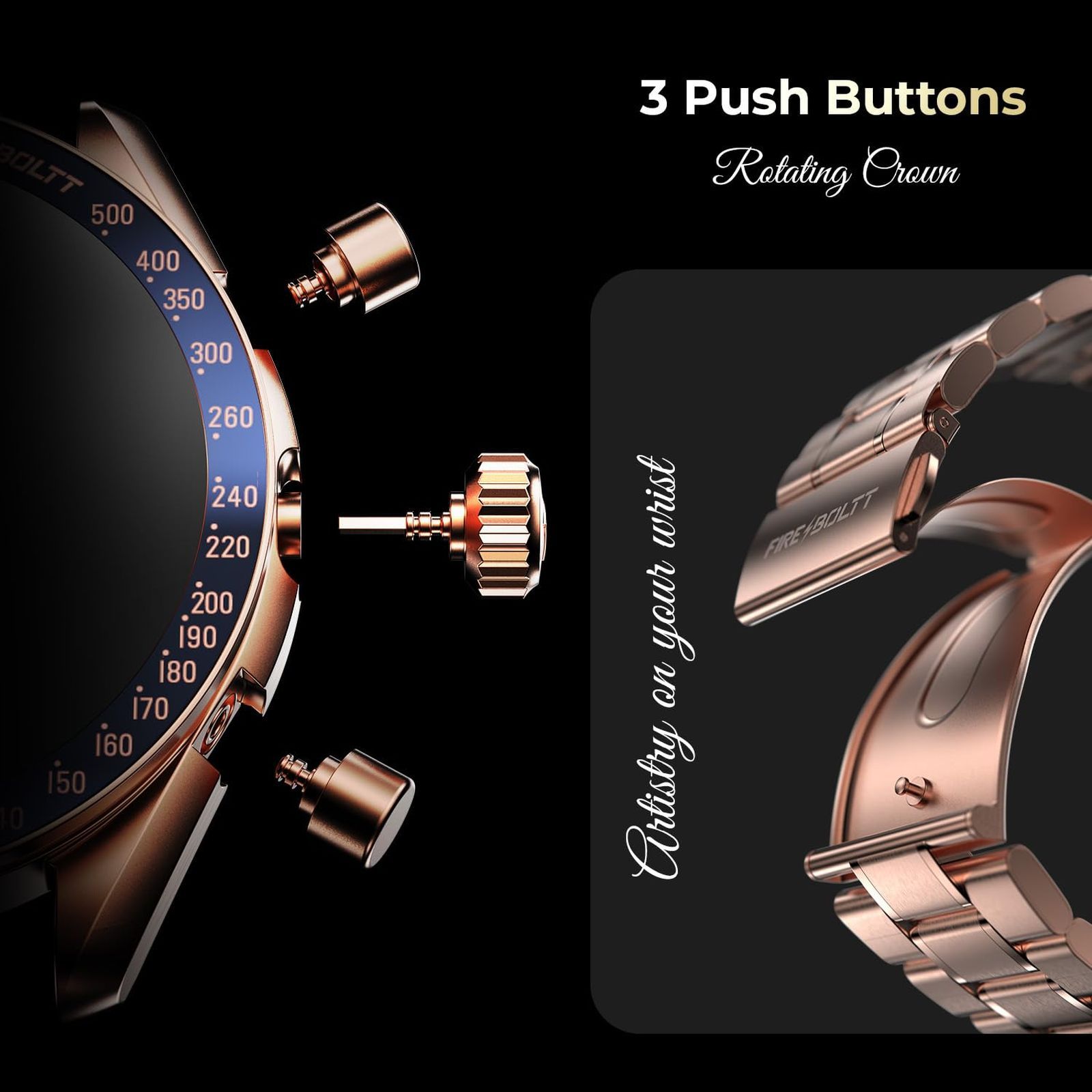 FIRE-BOLTT Moonwatch Smartwatch with Bluetooth Calling (36.3mm AMOLED Display, IP67 Water Resistant, Rose Gold Strap)_9