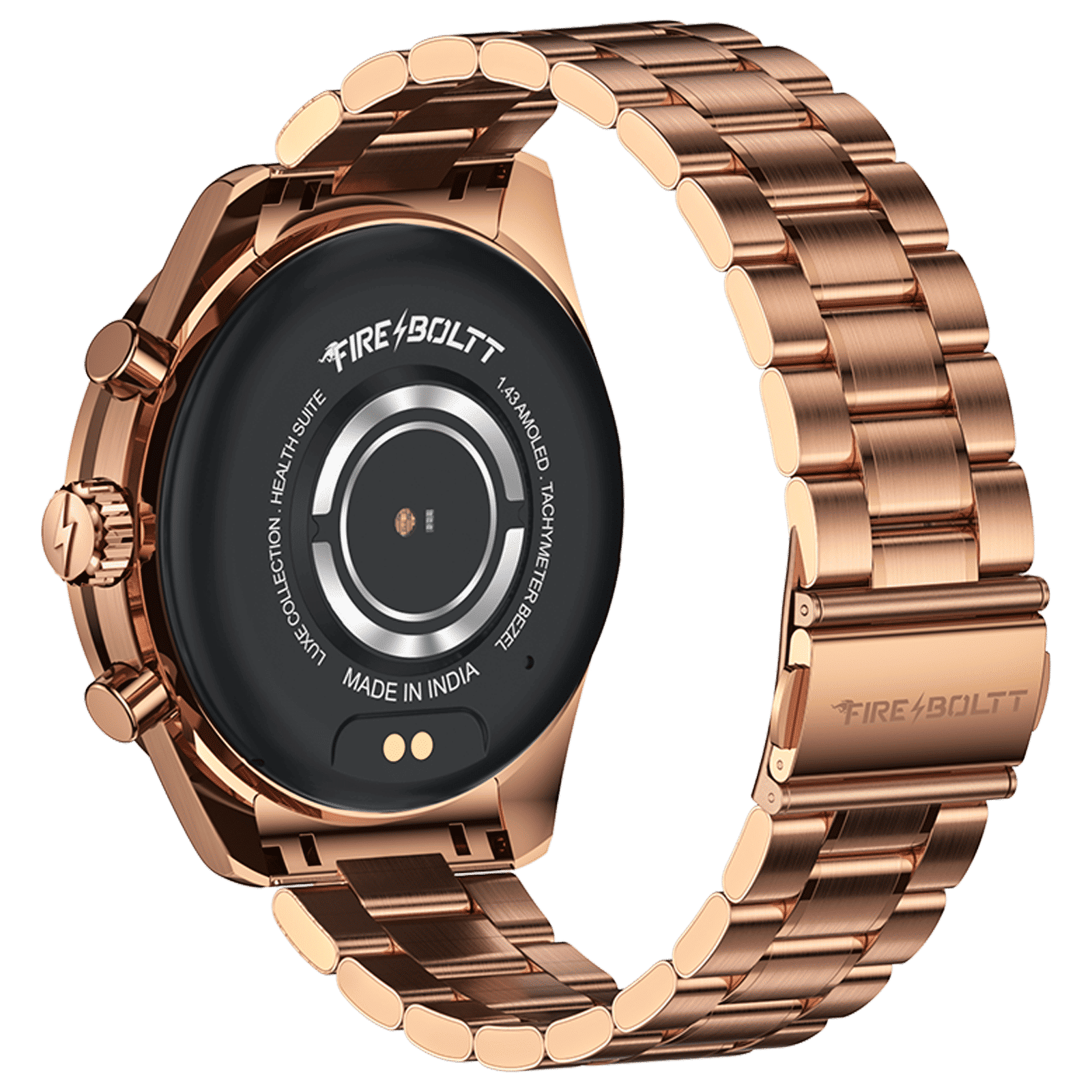 FIRE-BOLTT Moonwatch Smartwatch with Bluetooth Calling (36.3mm AMOLED Display, IP67 Water Resistant, Rose Gold Strap)_5