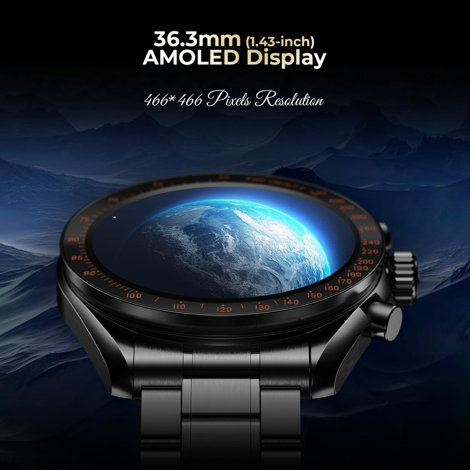 FIRE-BOLTT Moonwatch Smartwatch with Bluetooth Calling (36.3mm AMOLED Display, IP67 Water Resistant, Black Strap)_8