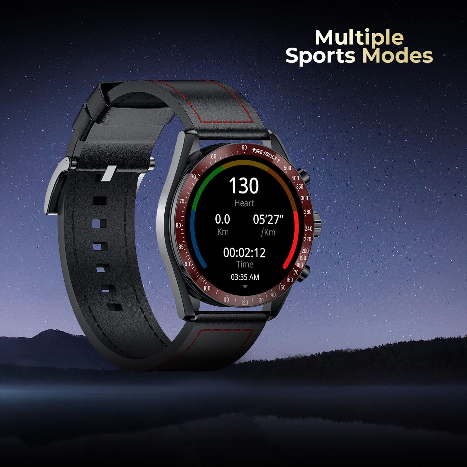 FIRE-BOLTT Moonwatch Smartwatch with Bluetooth Calling (36.3mm AMOLED Display, IP67 Water Resistant, Red & Black Strap)_7