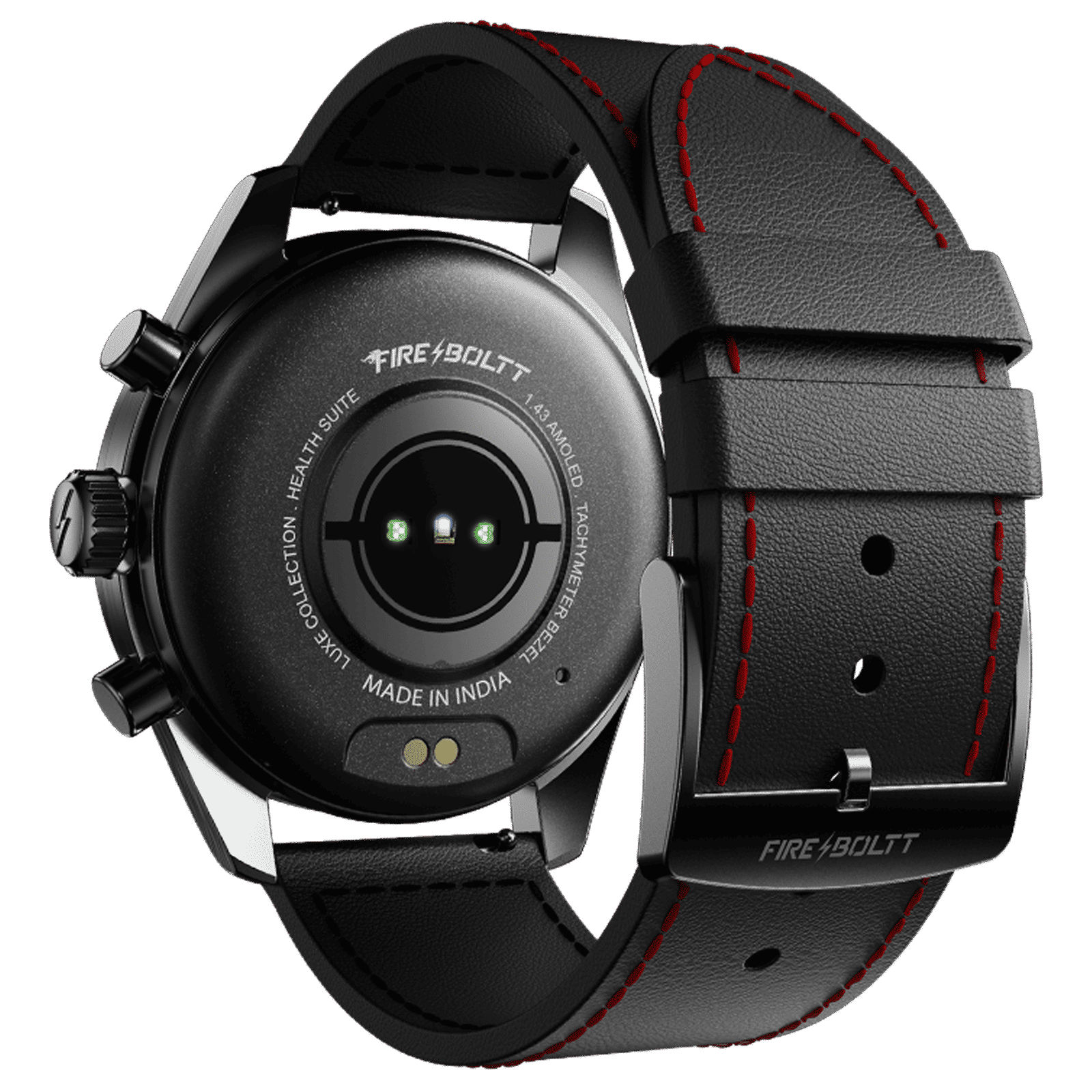 FIRE-BOLTT Moonwatch Smartwatch with Bluetooth Calling (36.3mm AMOLED Display, IP67 Water Resistant, Red & Black Strap)_3