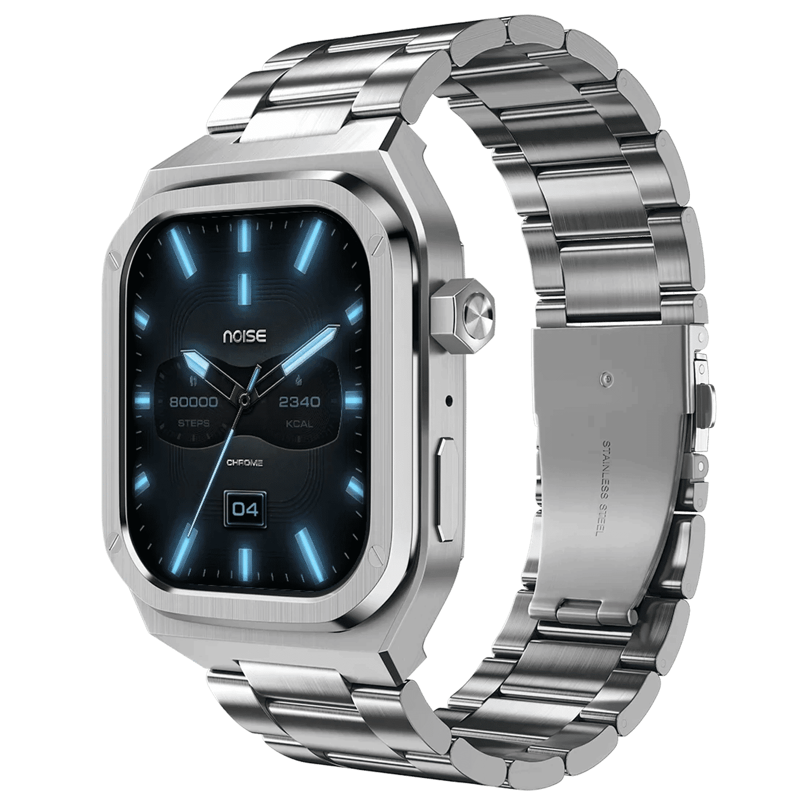 noise ColorFit Chrome Smartwatch with Bluetooth Calling (46.9mm AMOLED Display, IP68 Water Resistant, Elite Silver Strap) noise ColorFit Chrome Smartwatch with Bluetooth Calling (46.9mm AMOLED Display, IP68 Water Resistant, Elite Silver Strap)_3