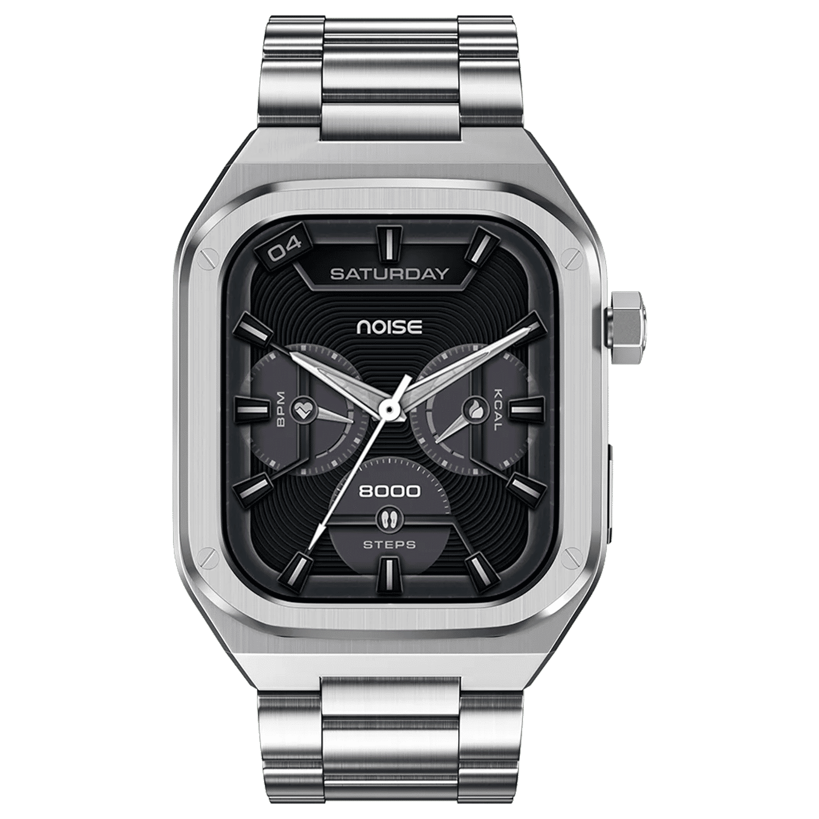 noise ColorFit Chrome Smartwatch with Bluetooth Calling (46.9mm AMOLED Display, IP68 Water Resistant, Elite Silver Strap) noise ColorFit Chrome Smartwatch with Bluetooth Calling (46.9mm AMOLED Display, IP68 Water Resistant, Elite Silver Strap)_1