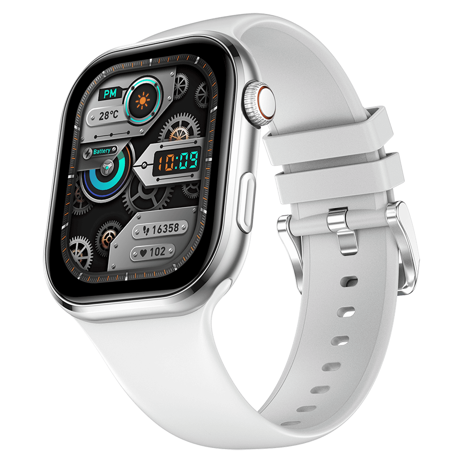 FIRE-BOLTT Brillia Smartwatch with Bluetooth Calling (51.30mm AMOLED Display, IP67 Water Resistant, Silver Strap)_3