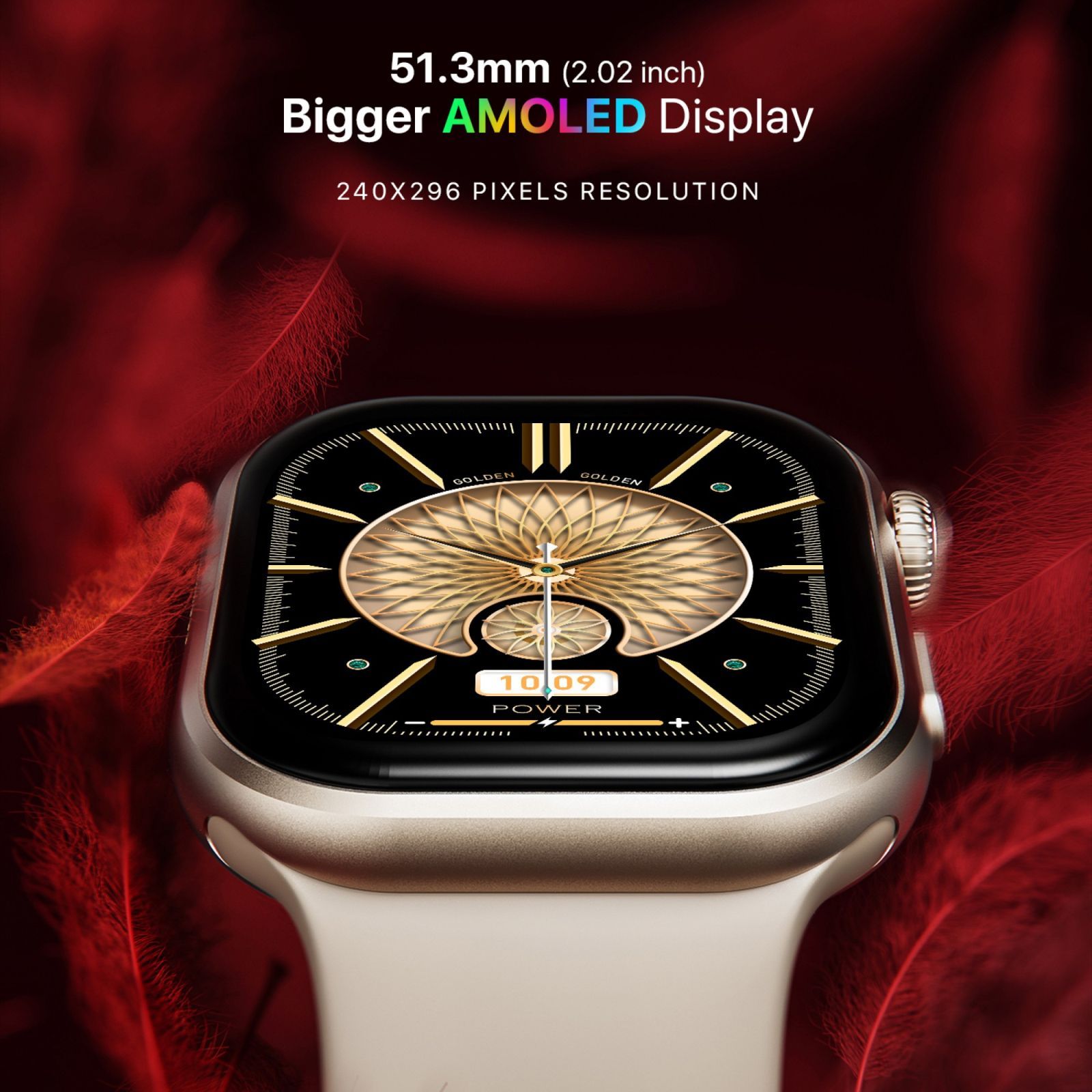 FIRE-BOLTT Brillia Smartwatch with Bluetooth Calling (51.30mm AMOLED Display, IP67 Water Resistant, Champagne Strap)_12