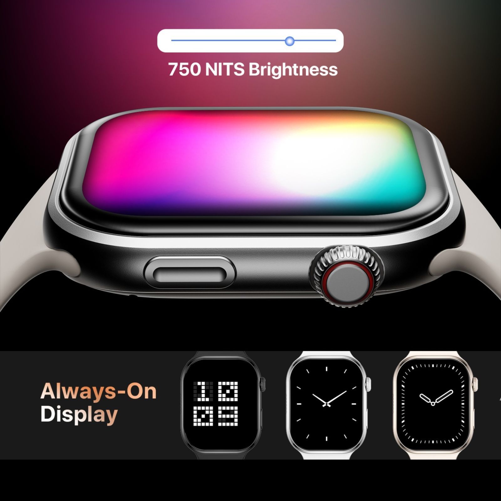 FIRE-BOLTT Brillia Smartwatch with Bluetooth Calling (51.30mm AMOLED Display, IP67 Water Resistant, Starlight Strap)_1
