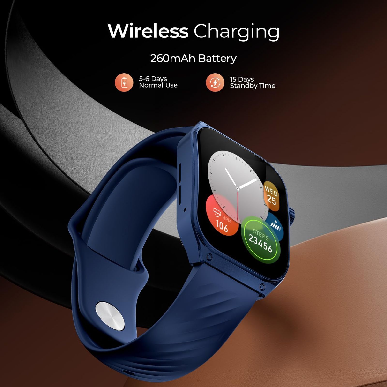 Fire-Boltt ARC Smartwatch with Bluetooth Calling (49.7mm AMOLED Display, IP65 Water Resistant, Midnight Blue Strap)_7