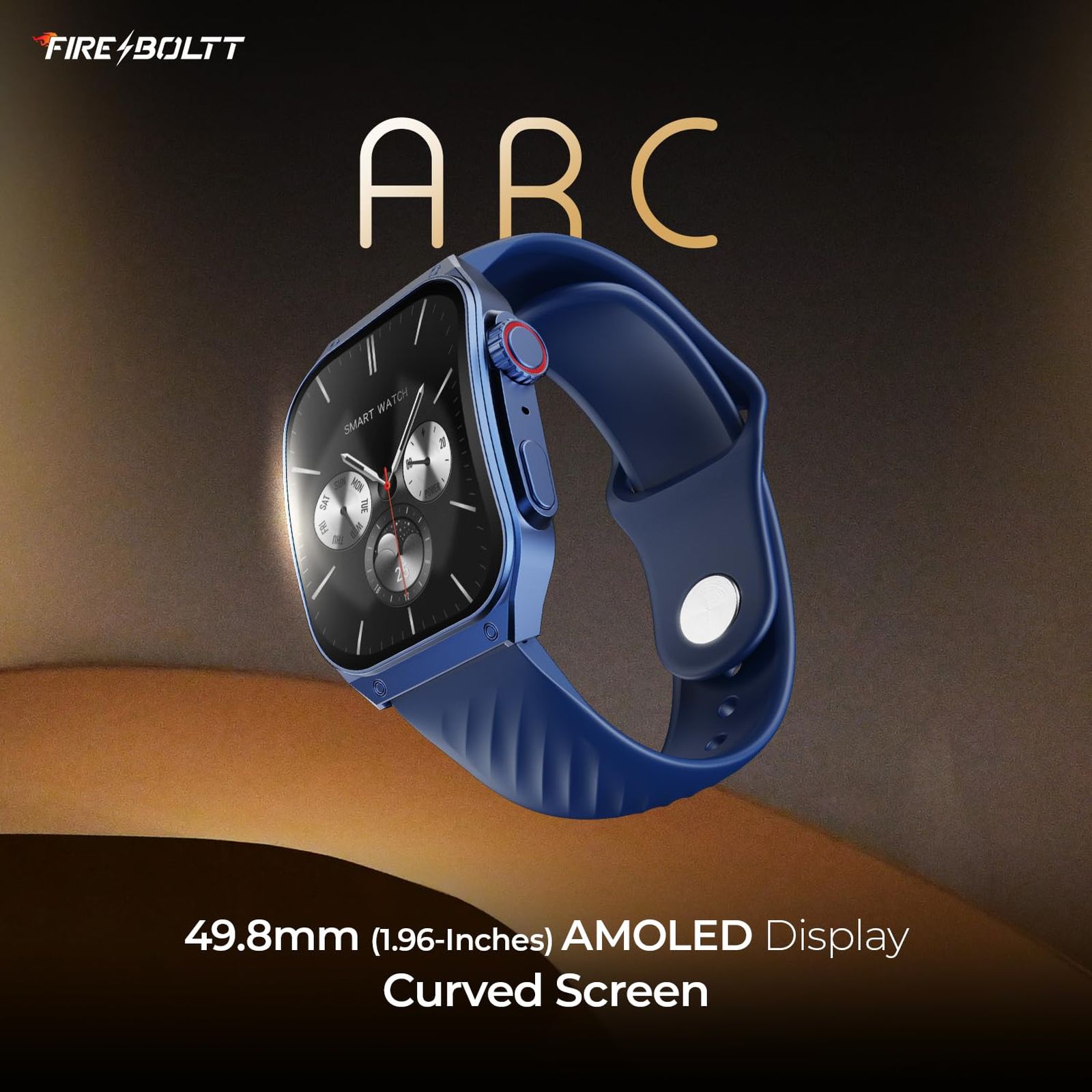 Fire-Boltt ARC Smartwatch with Bluetooth Calling (49.7mm AMOLED Display, IP65 Water Resistant, Midnight Blue Strap)_3