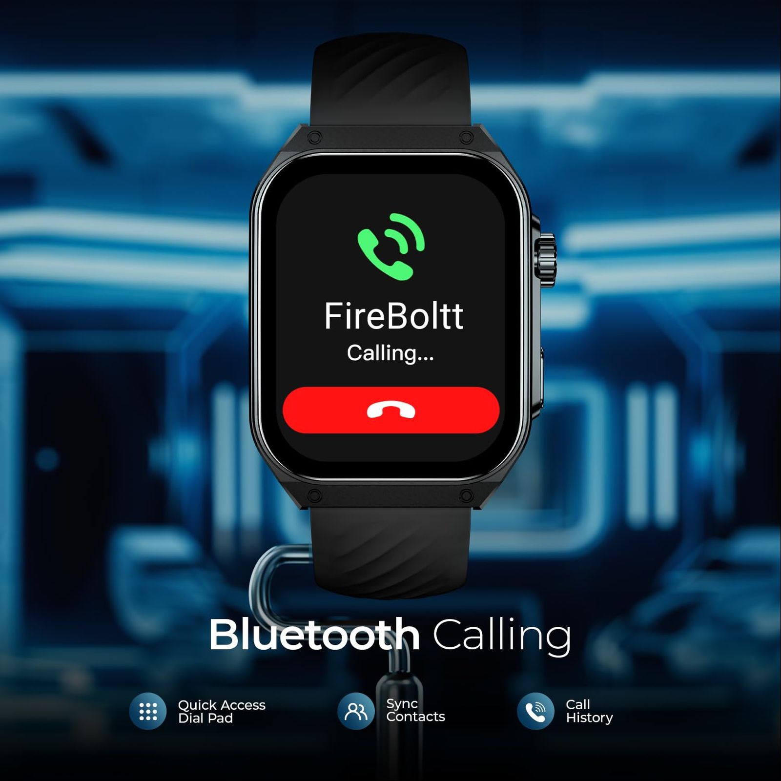 Fire-Boltt ARC Smartwatch with Bluetooth Calling (49.7mm AMOLED Display, IP65 Water Resistant, Black Strap)_5