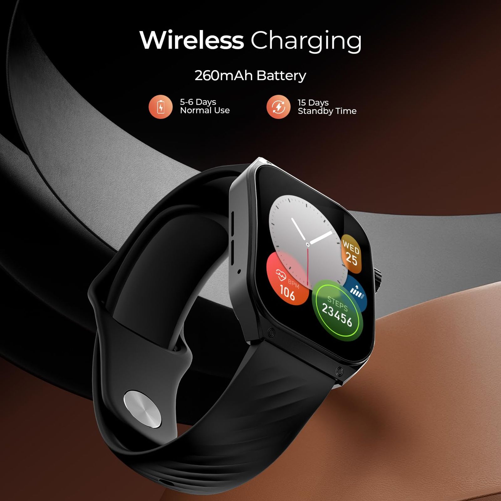 Fire-Boltt ARC Smartwatch with Bluetooth Calling (49.7mm AMOLED Display, IP65 Water Resistant, Black Strap)_9