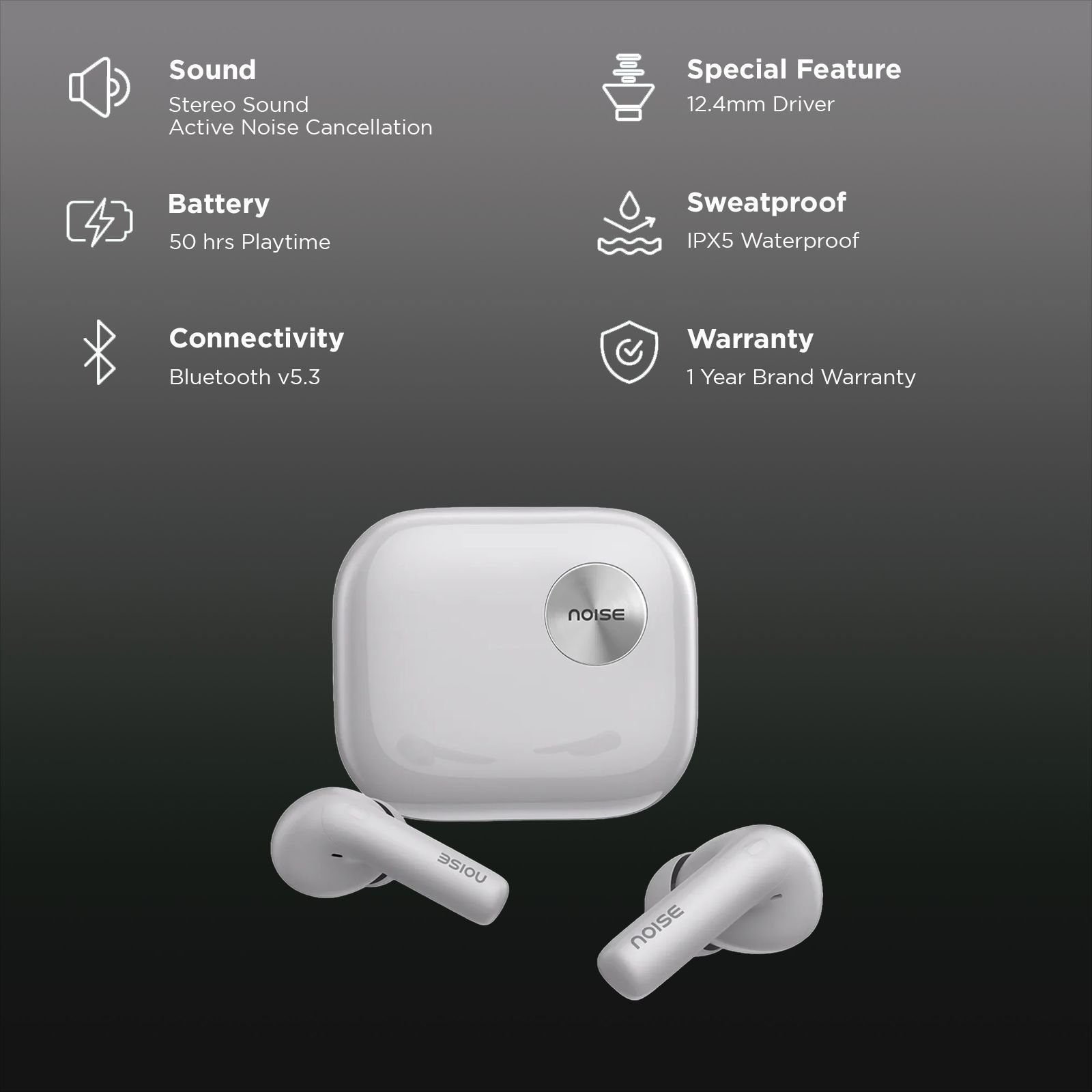 noise Air Buds 6 TWS Earbuds with Active Noise Cancellation (IPX5 Water Resistant, Google Fast Pairing, Pebble Grey)_3