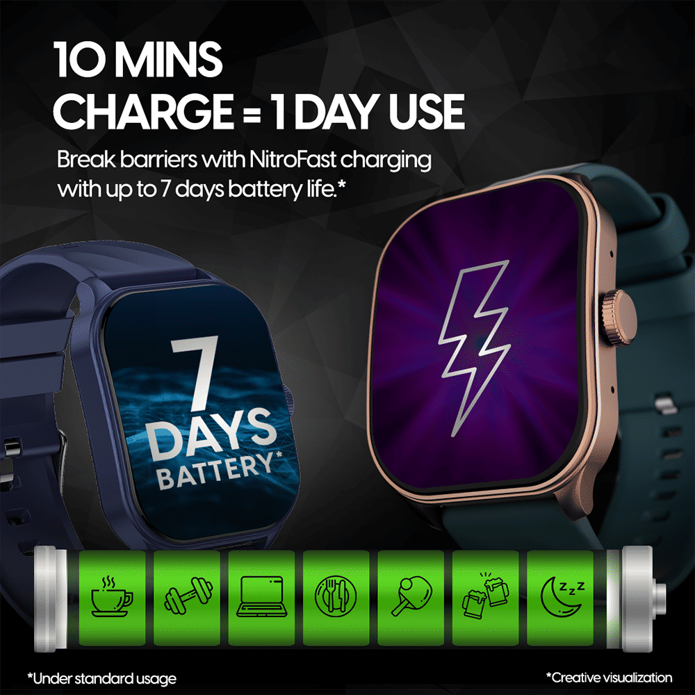 fastrack Revoltt FS1 Pro Smartwatch with Bluetooth Calling (49.7mm AMOLED Arched Display, IP68 Water Resistant, Black Strap)_5