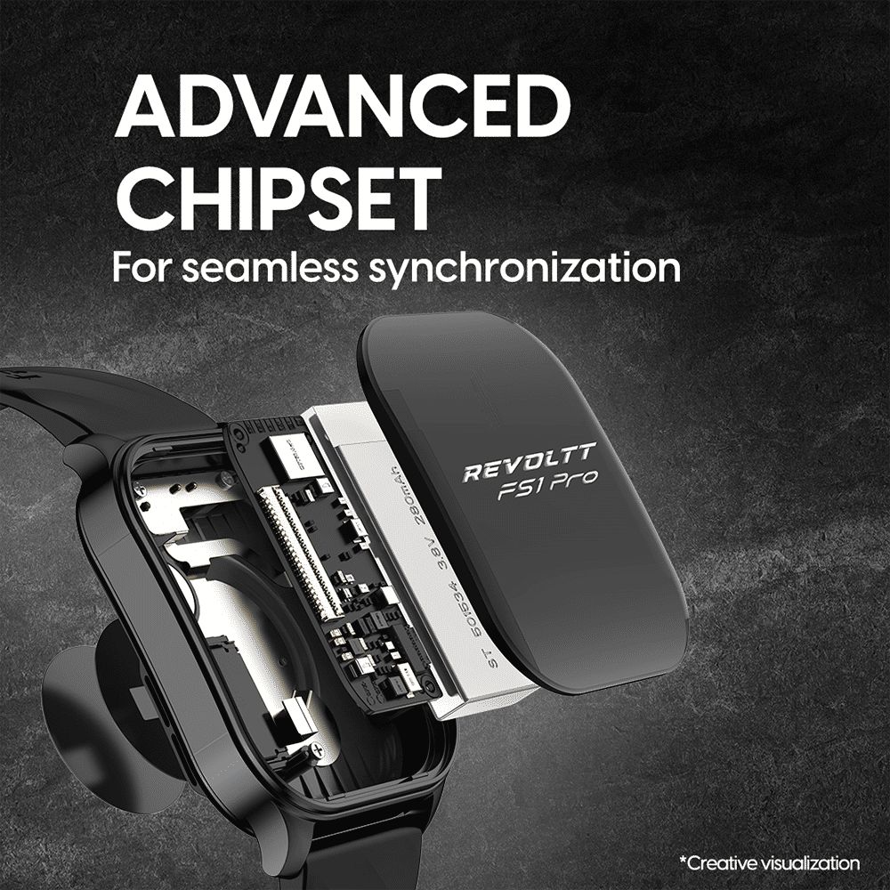 fastrack Revoltt FS1 Pro Smartwatch with Bluetooth Calling (49.7mm AMOLED Arched Display, IP68 Water Resistant, Black Strap)_8