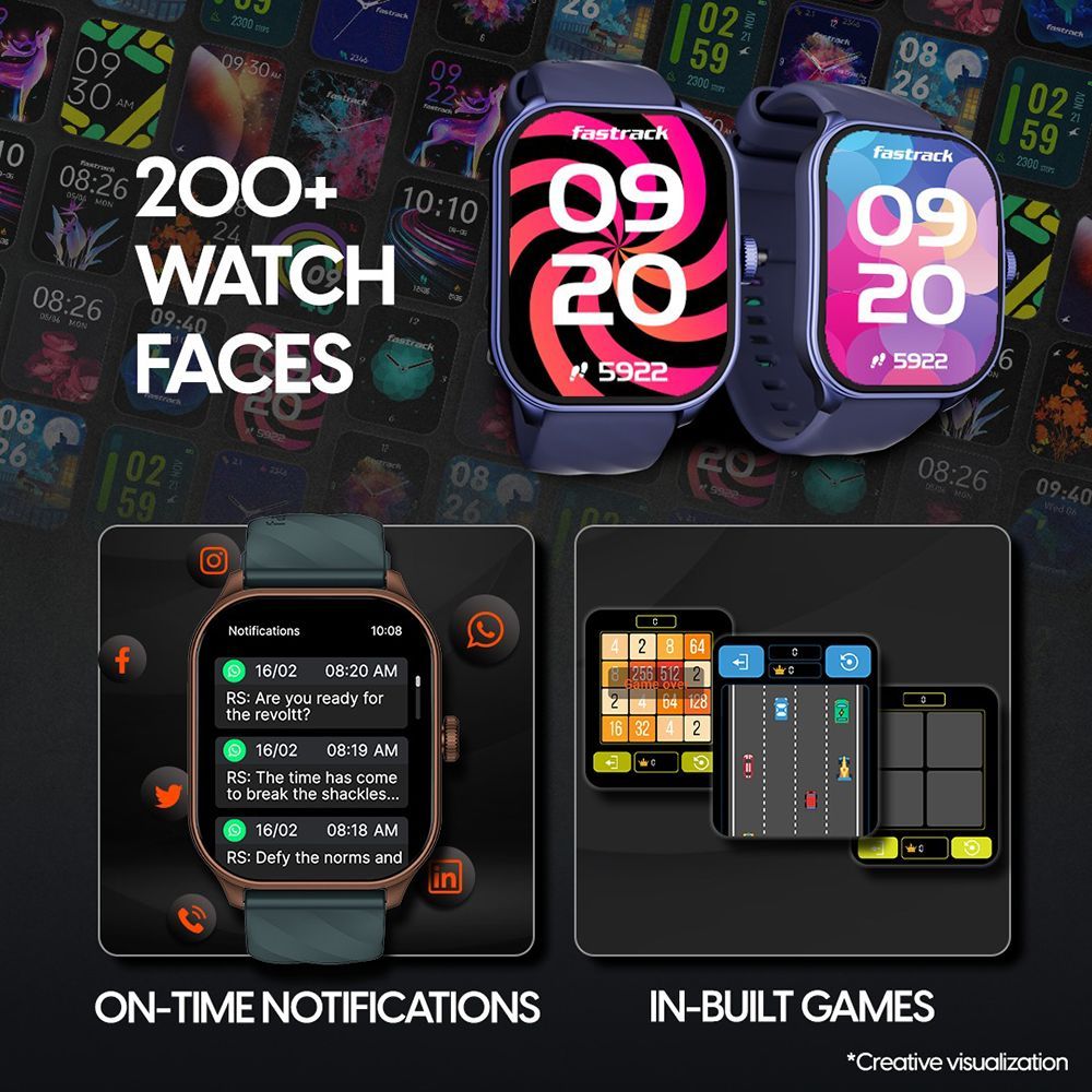 fastrack Revoltt FS1 Pro Smartwatch with Bluetooth Calling (49.7mm AMOLED Arched Display, IP68 Water Resistant, Black Strap)_3