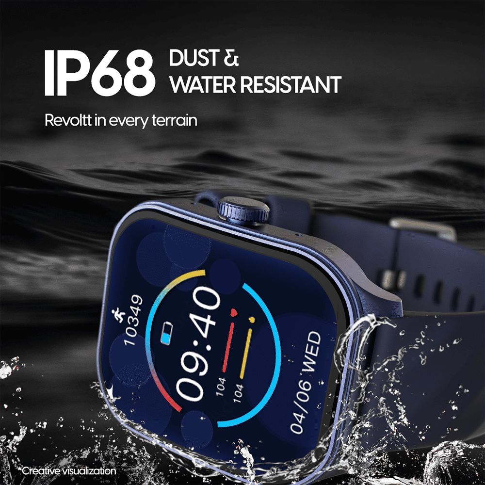 fastrack Revoltt FS1 Pro Smartwatch with Bluetooth Calling (49.7mm AMOLED Arched Display, IP68 Water Resistant, Black Strap)_4