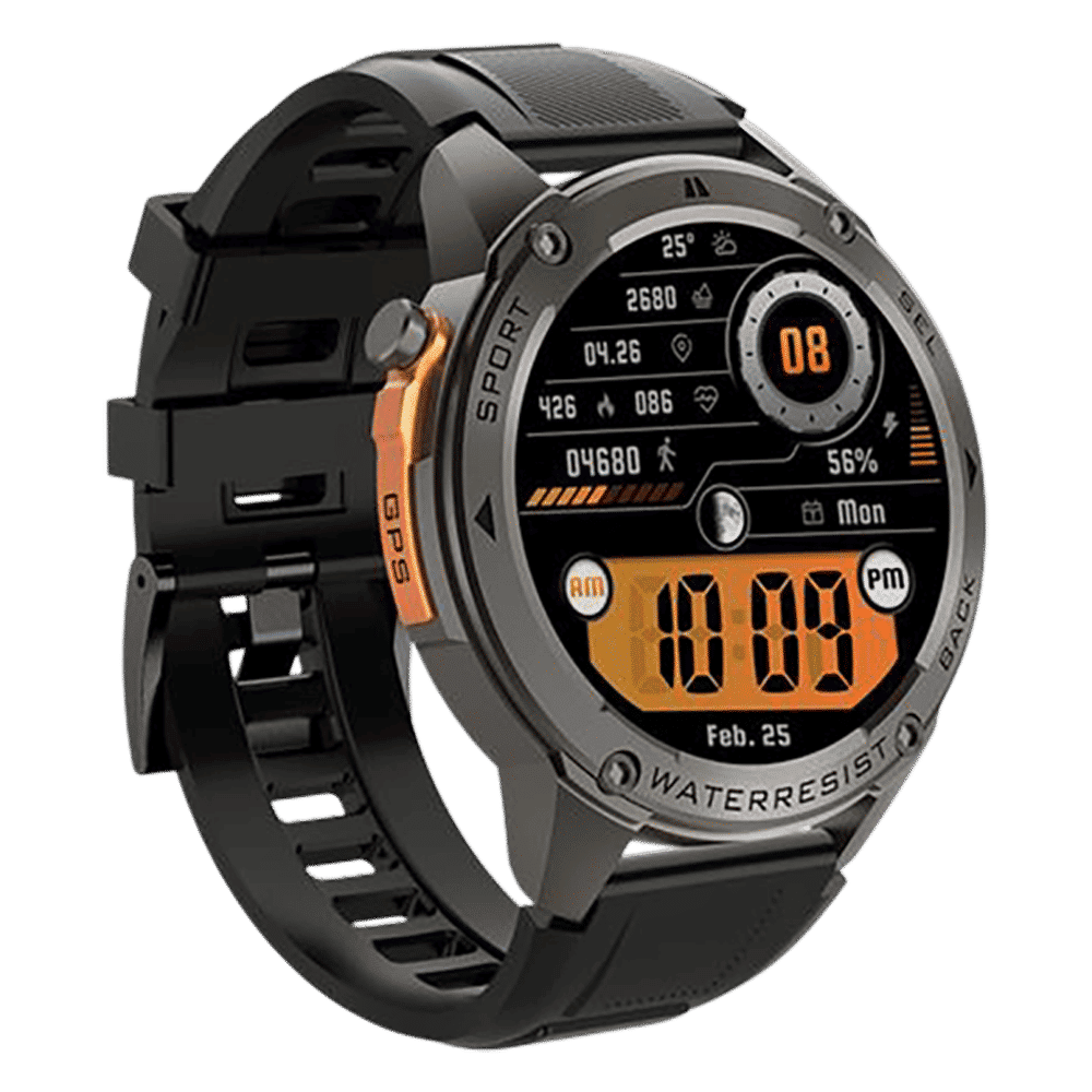 Croma Velocity X1 Smartwatch with Dual Band GPS (36.3mm AMOLED Display, 50M Water Resistant, Black Strap)_4
