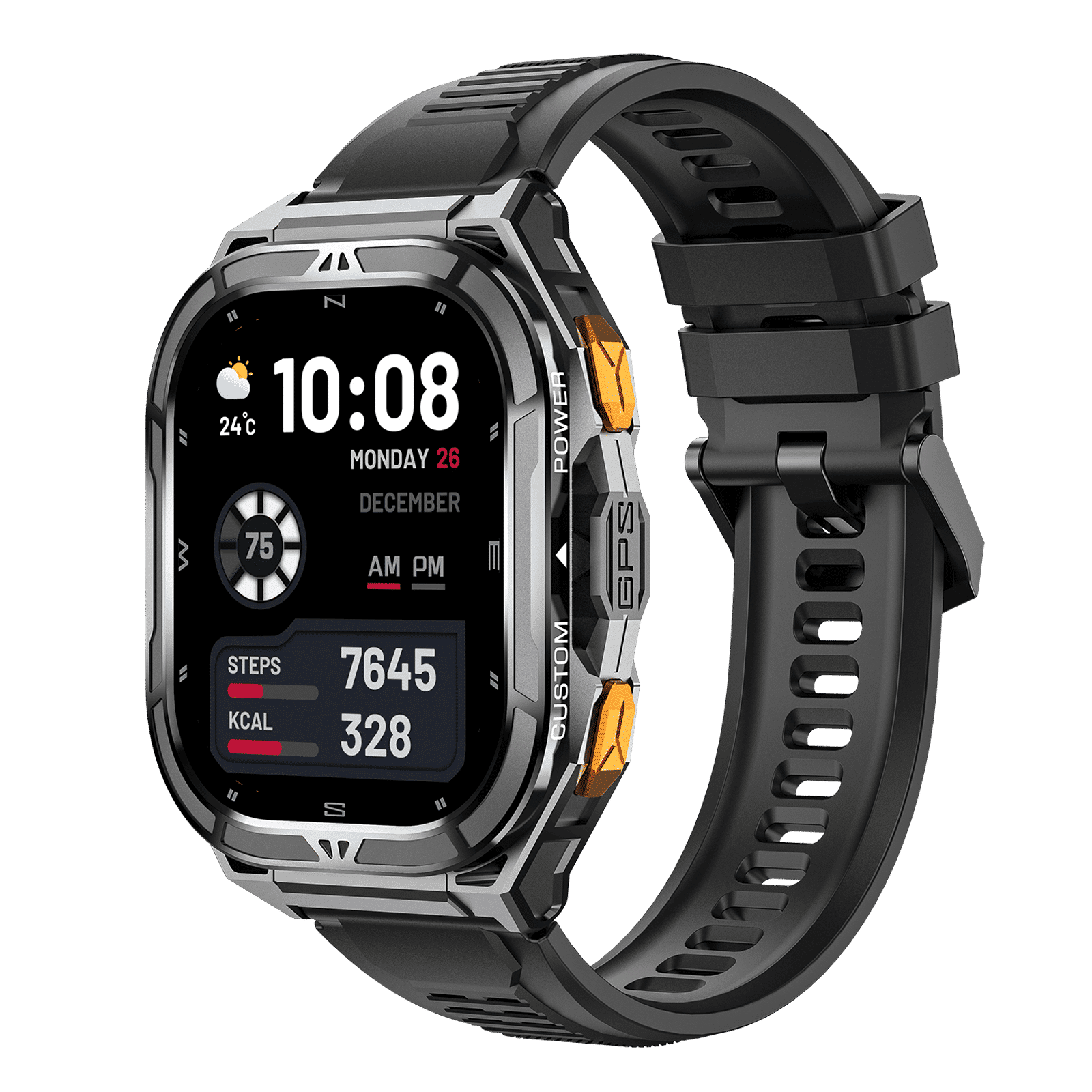 Croma Velocity X2 Smartwatch with Dual Band GPS (49.7mm AMOLED Display, 50M Water Resistant, Black Strap)_4