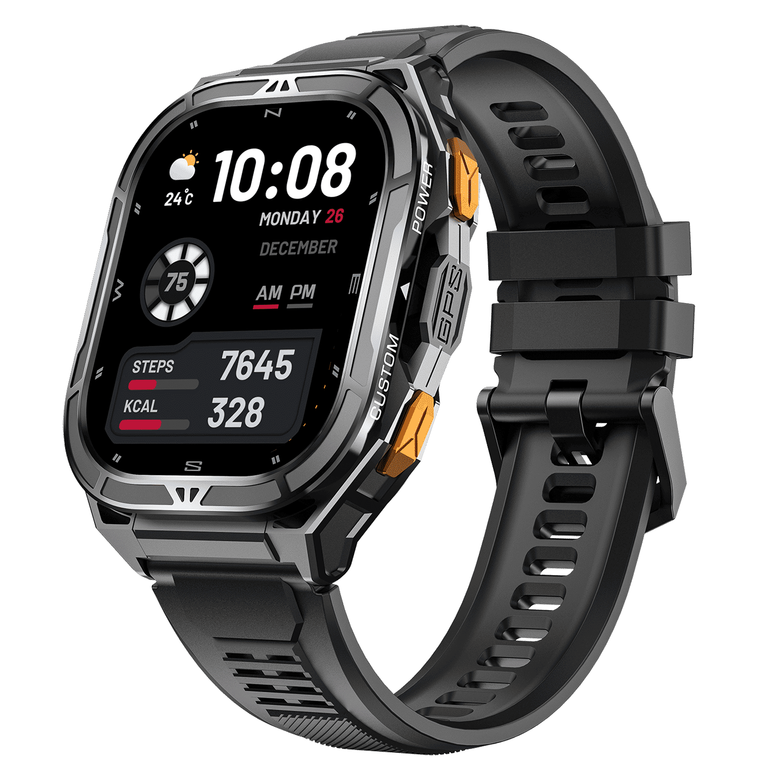 Croma Velocity X2 Smartwatch with Dual Band GPS (49.7mm AMOLED Display, 50M Water Resistant, Black Strap)_5