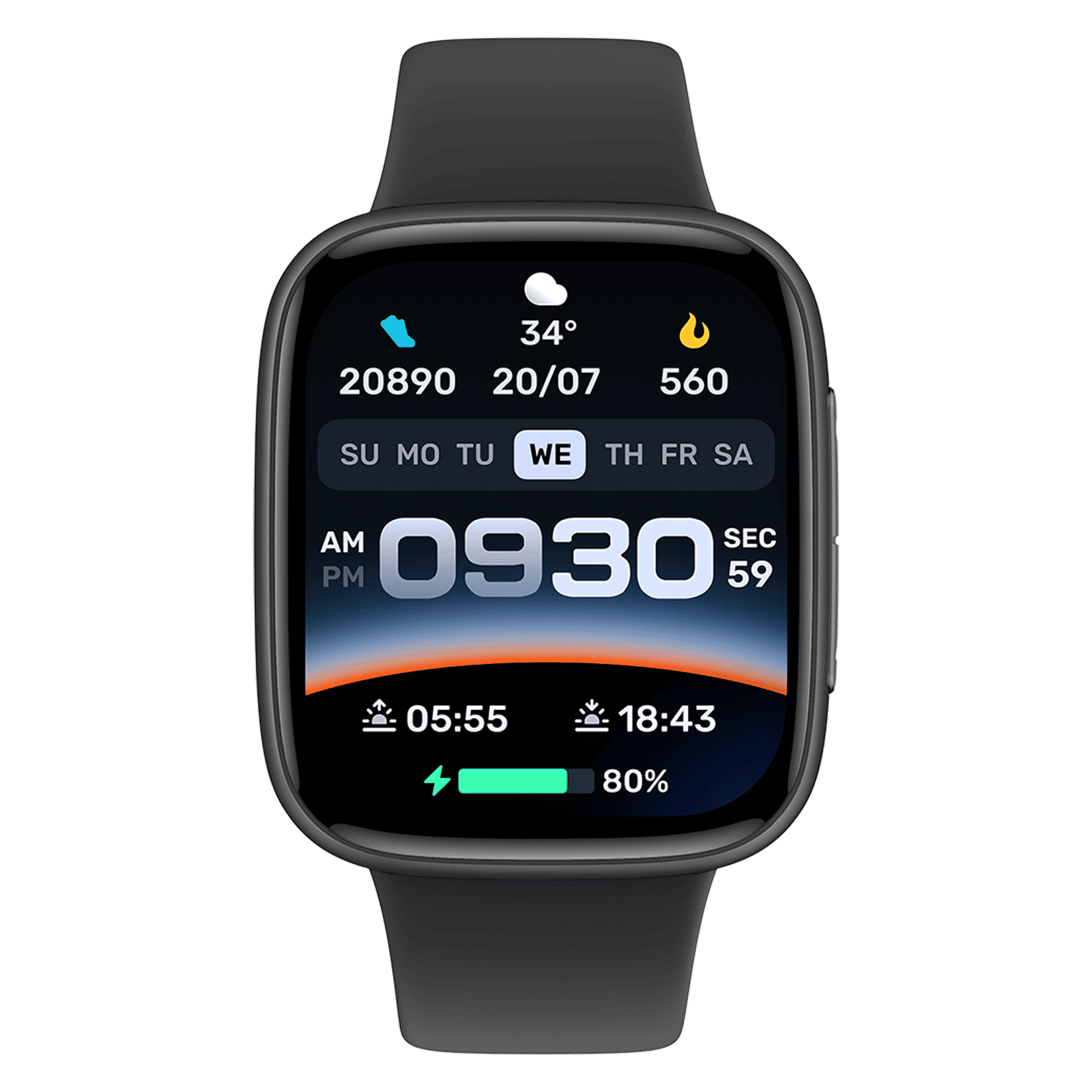 Croma Velocity S1 Smartwatch with Bluetooth Calling (47mm AMOLED Display, IP68 Water Resistant, Black Strap)_1