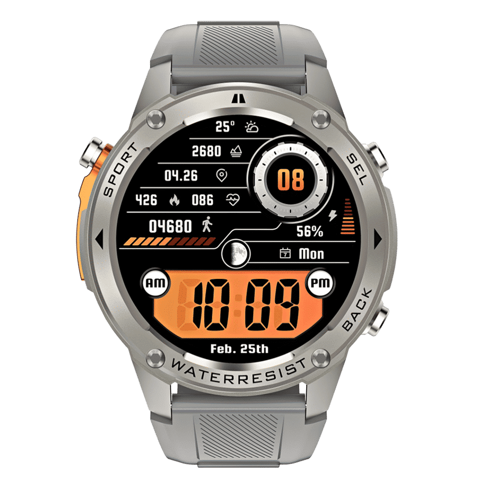 Croma Velocity X1 Smartwatch with Dual Band GPS (36.3mm AMOLED Display, 50M Water Resistant, Grey Strap)_1