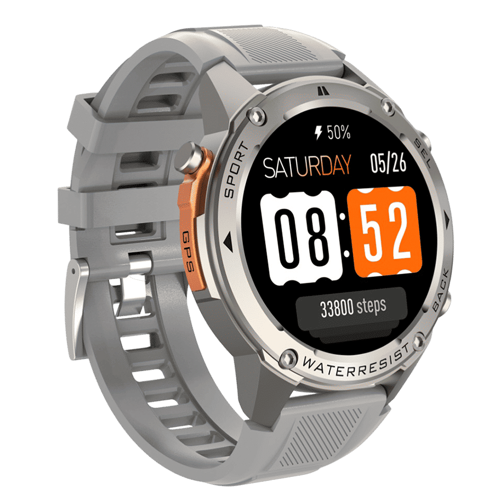 Croma Velocity X1 Smartwatch with Dual Band GPS (36.3mm AMOLED Display, 50M Water Resistant, Grey Strap)_4