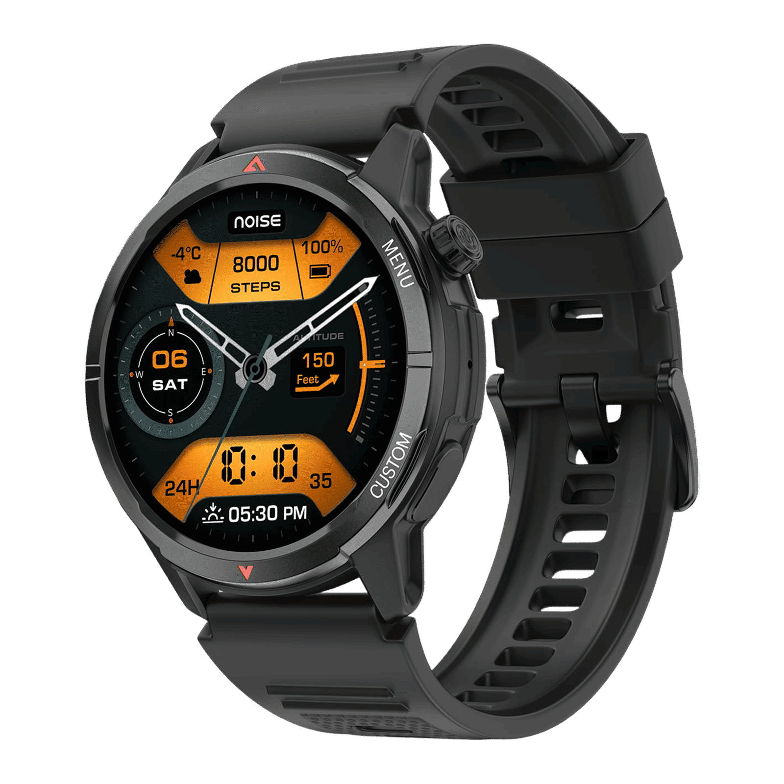noise NoiseFit Endeavour 2 Smartwatch with Bluetooth Calling (37.08mm AMOLED Display, 5 ATM Water Resistant, Jet Black Strap)_1
