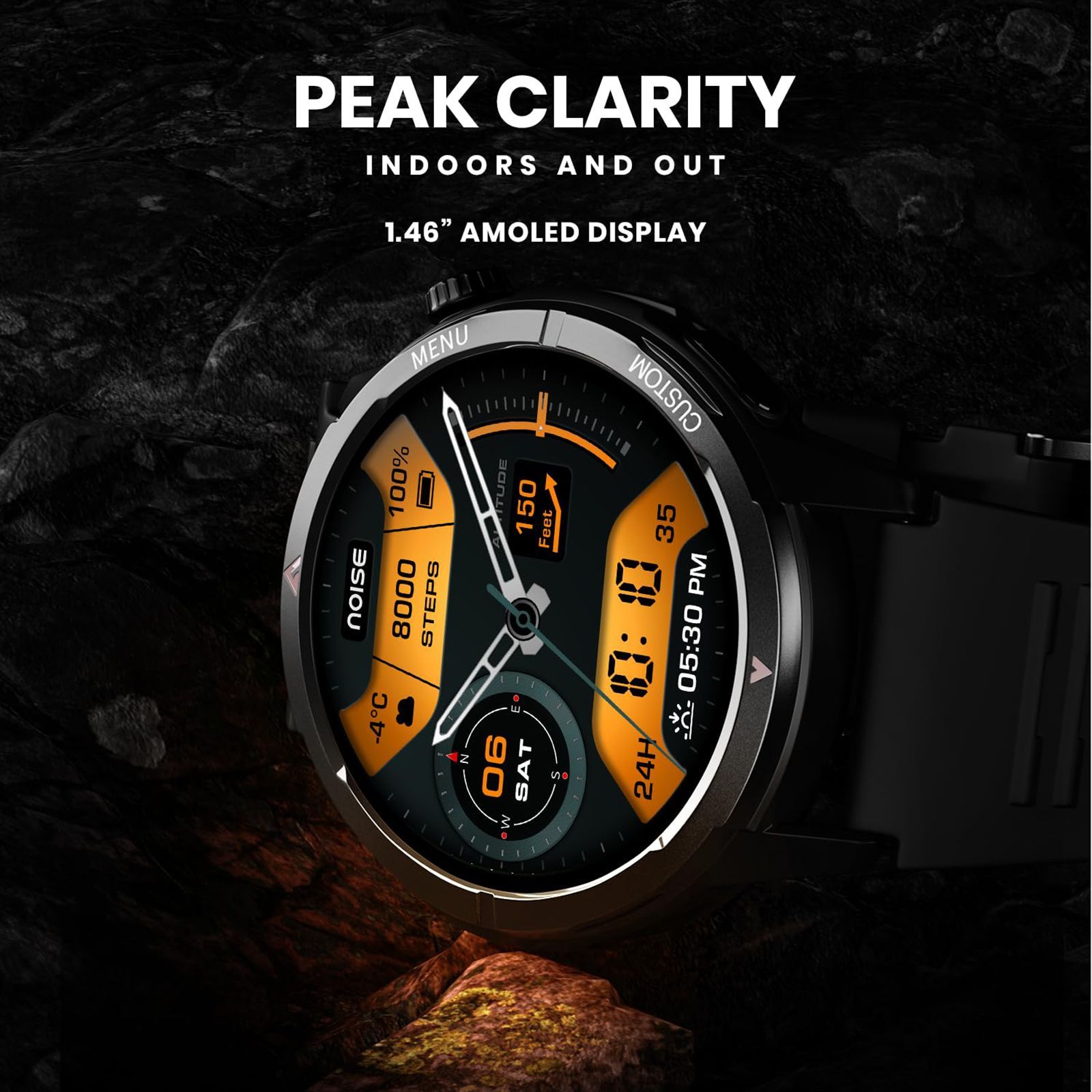 noise NoiseFit Endeavour 2 Smartwatch with Bluetooth Calling (37.08mm AMOLED Display, 5 ATM Water Resistant, Jet Black Strap)_4