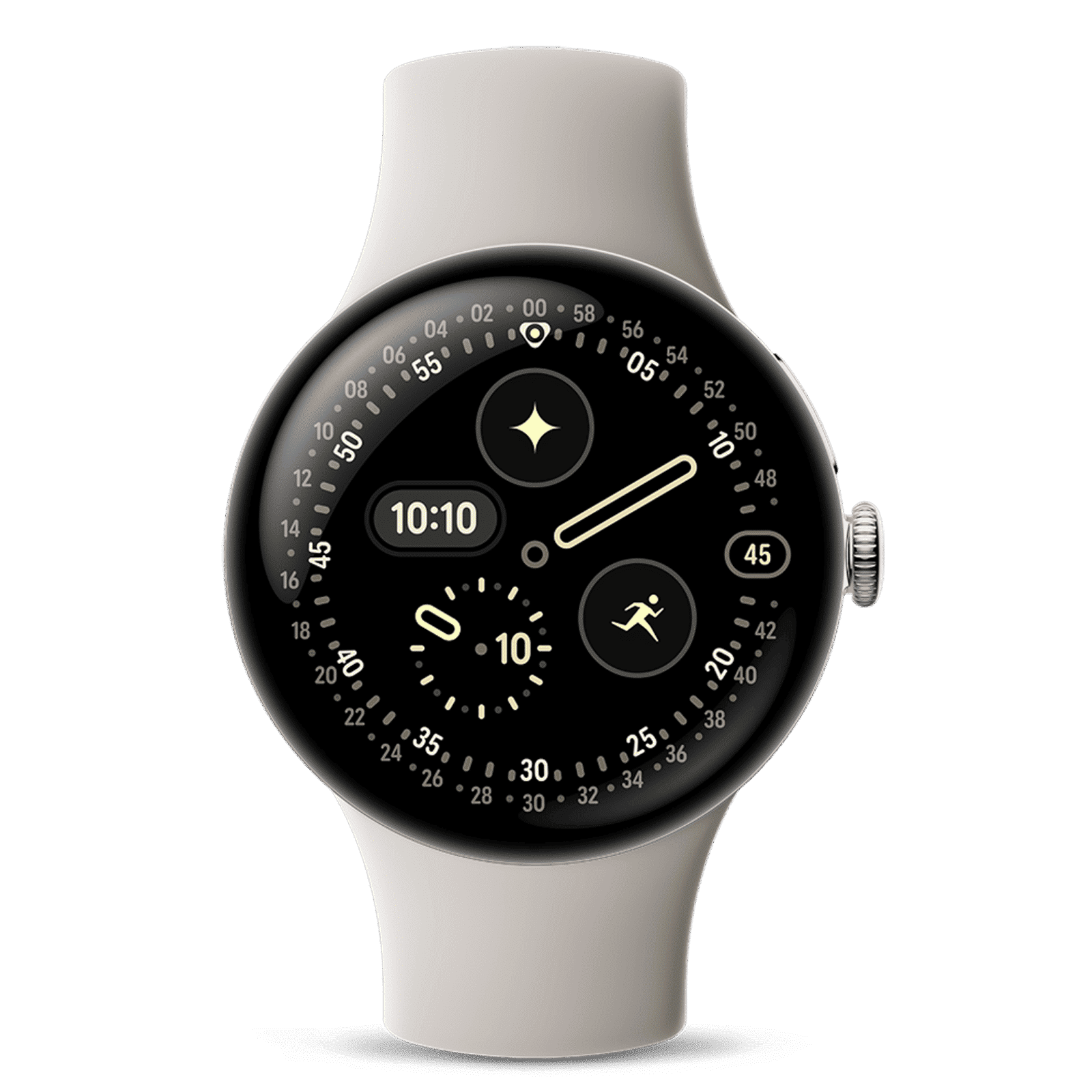 Google Pixel Watch 4 Wi-Fi+Bluetooth Wear OS 6.0 Smartwatch (41mm AMOLED LTPO Display, Qualcomm Snapdragon W5 Gen 2 Cortex-M55, Health Tracking Insights, Porcelain Active Band)_1