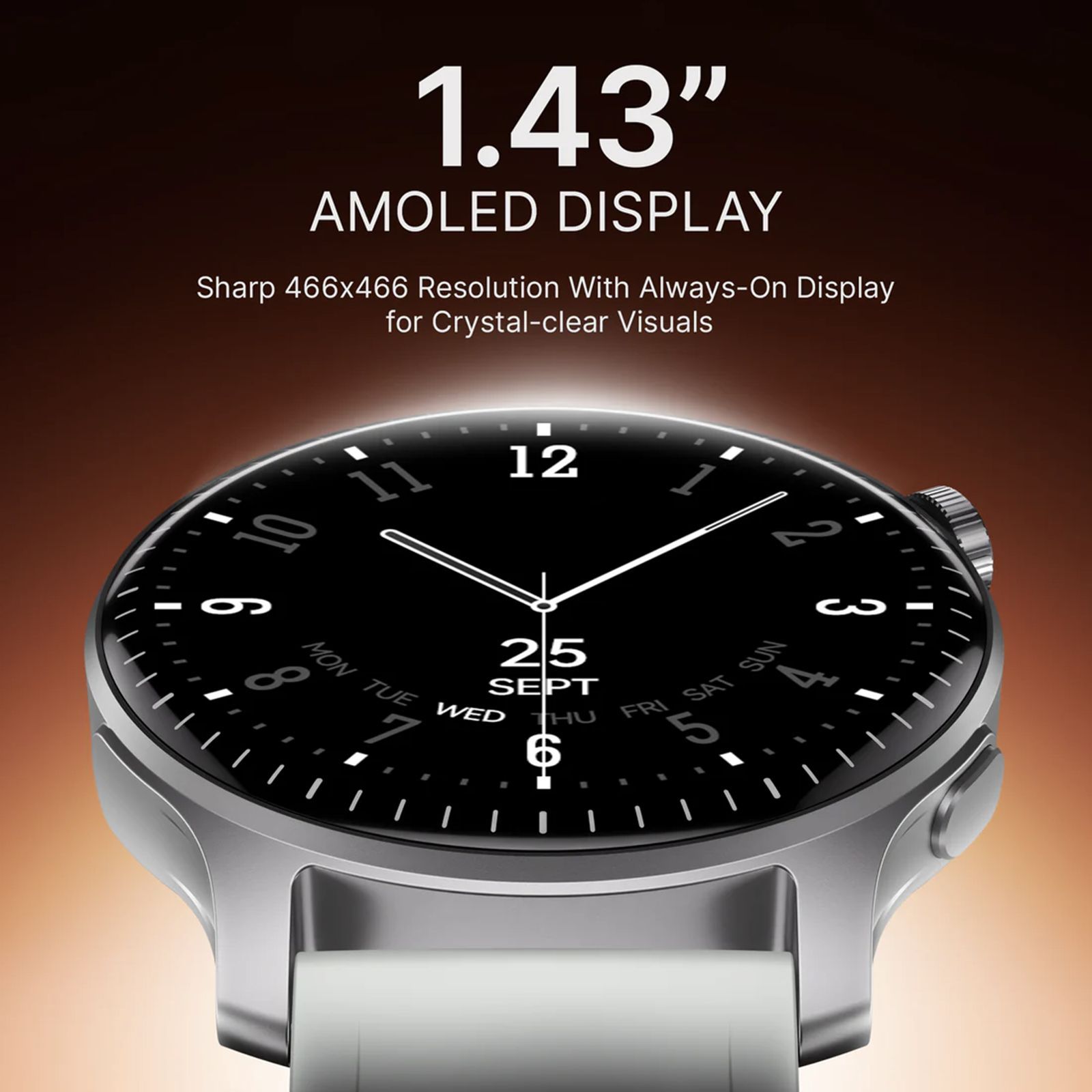 boAt Ultima Summit Smartwatch with Bluetooth Calling (36.32mm AMOLED Display, IP68 Water Resistant, Silver Mist Strap)_2