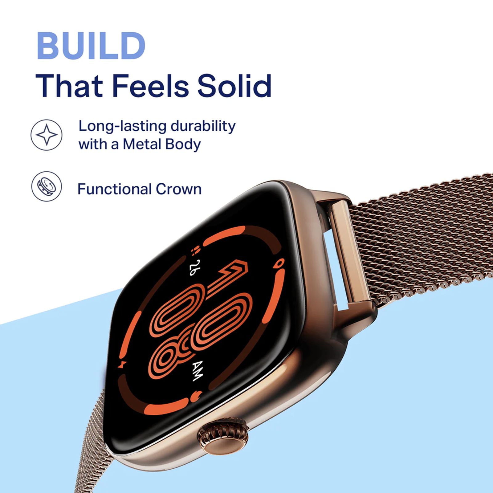 boAt Storm Verge Smartwatch with Bluetooth Calling (43.7mm Ultra HD Display, IP68 Dust, Sweat & Splash Resistance, Rose Gold Strap)_2