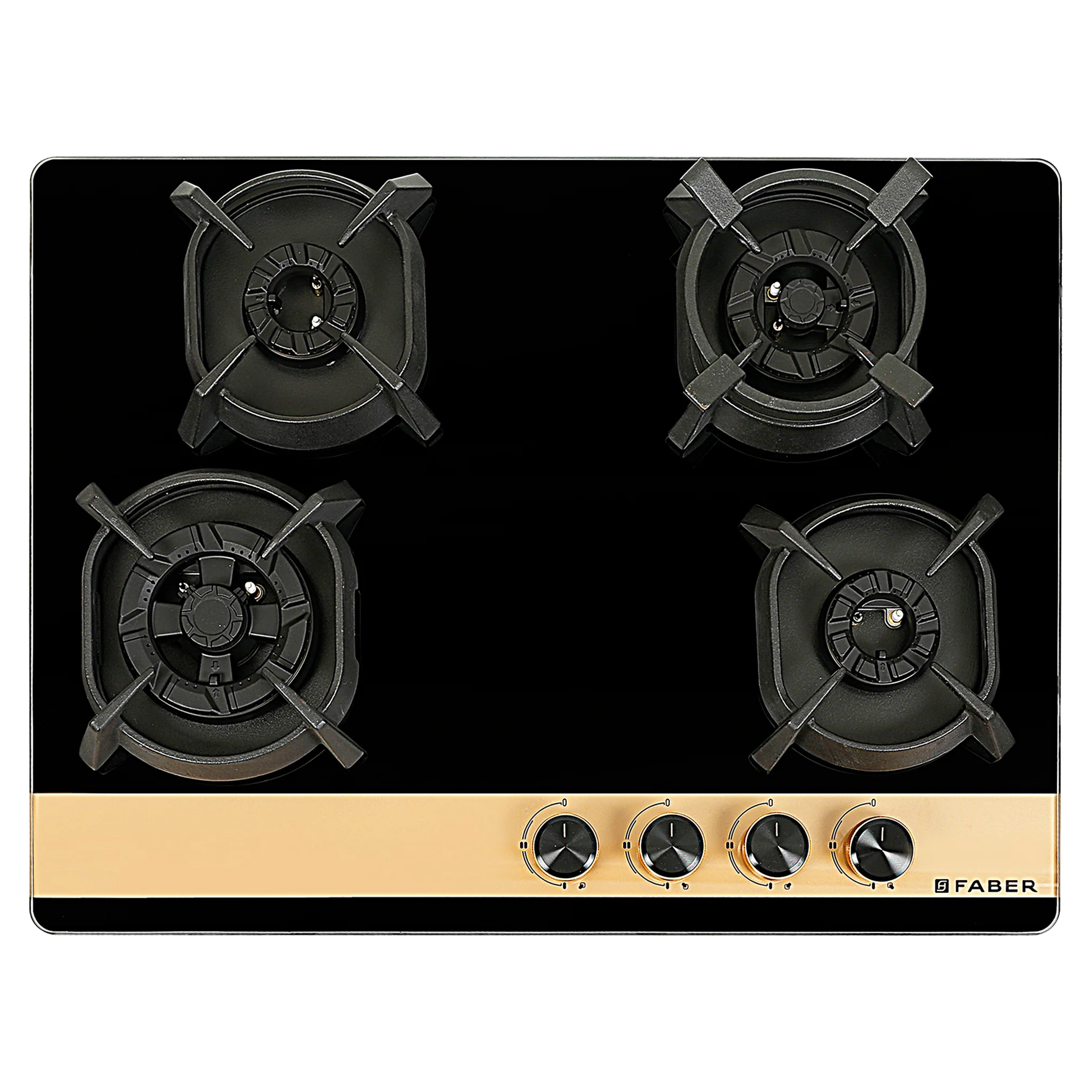 FABER Utopia Pro HT 704 BR CI Toughened Glass Top 4 Burner Automatic Hob (Flame Failure Device, Black)_1