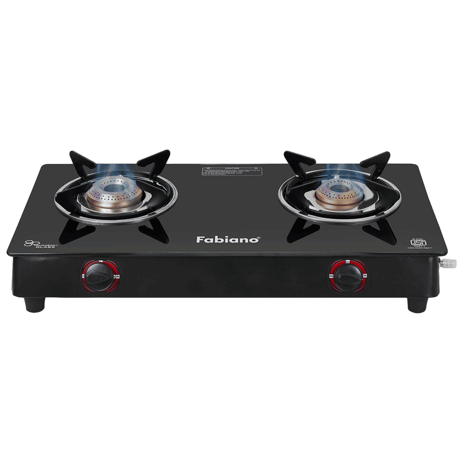 Fabiano FAB2BRNSMART Toughened Glass Top 2 Burner Manual Gas Stove (High Efficiency Burner, Black)_1